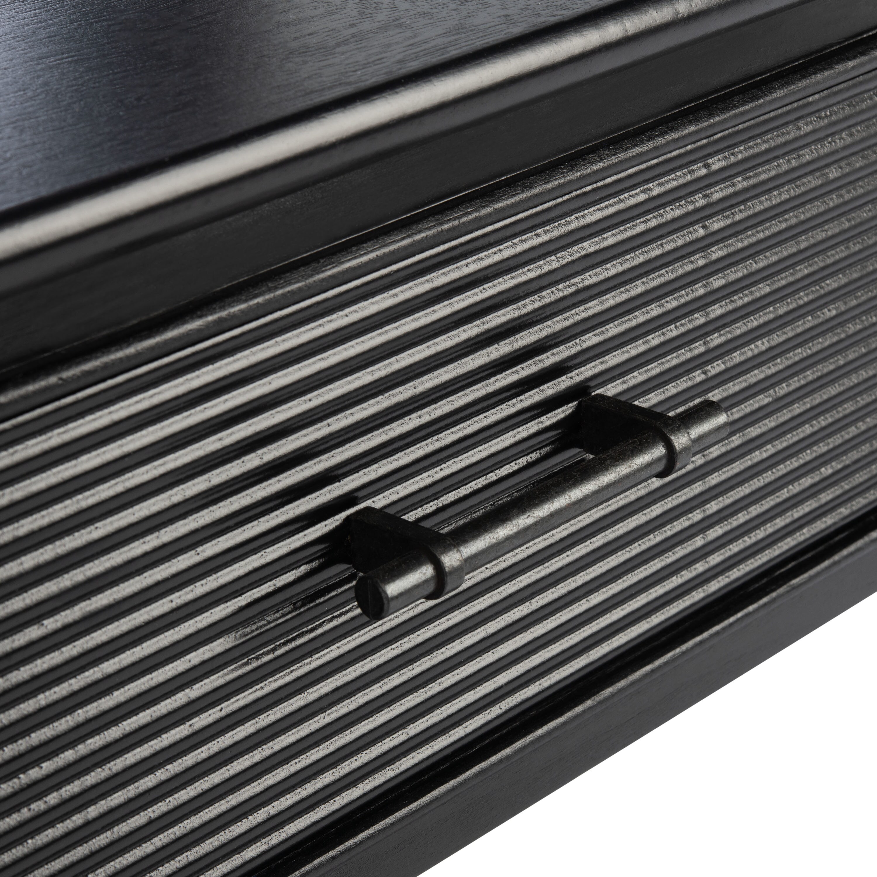Ryder Black Striated 2-Drawer Console Table with Storage
