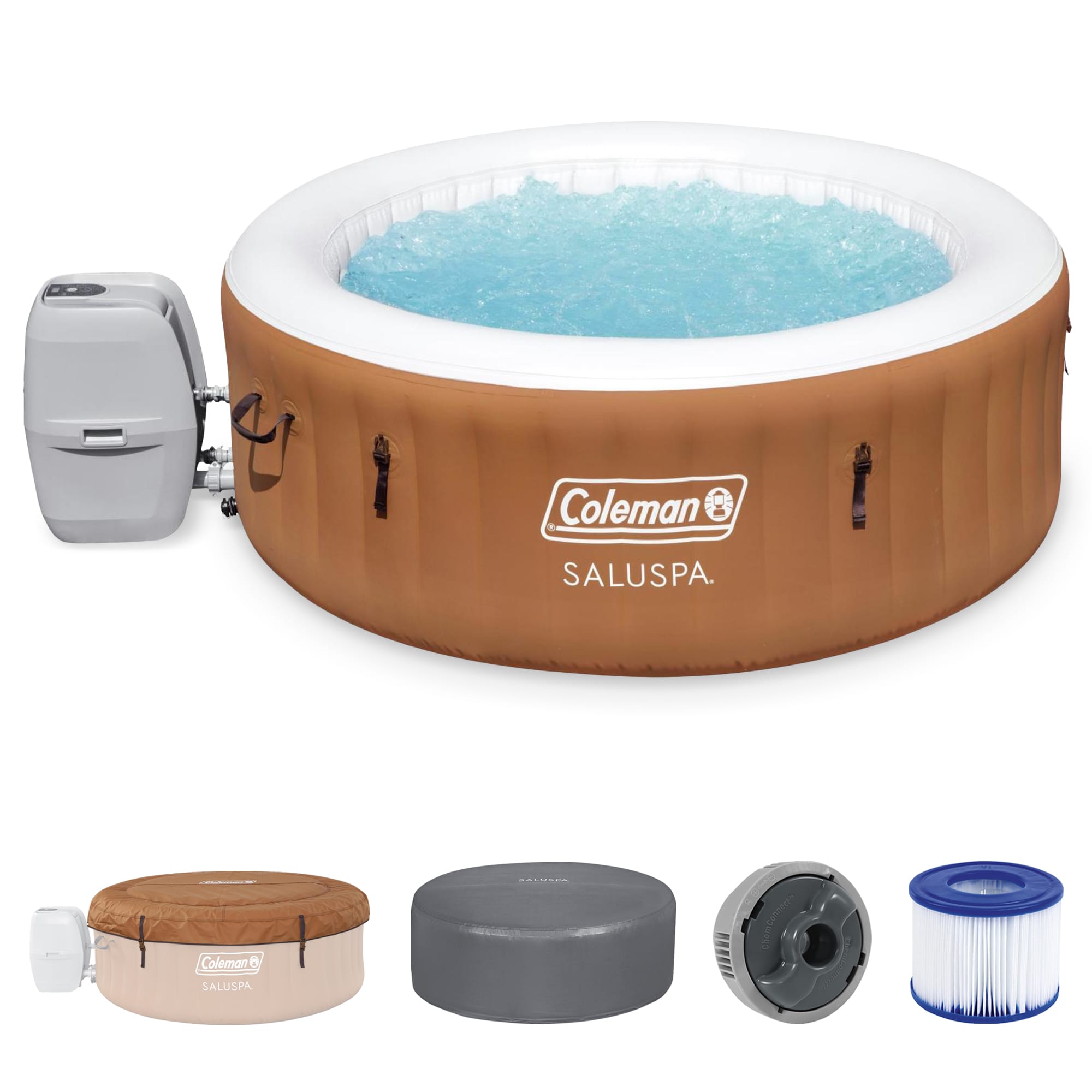Bestway 318349 SaluSpa 120 Jet 4 -Person Inflatable Round Hot Tub (Cover Included)