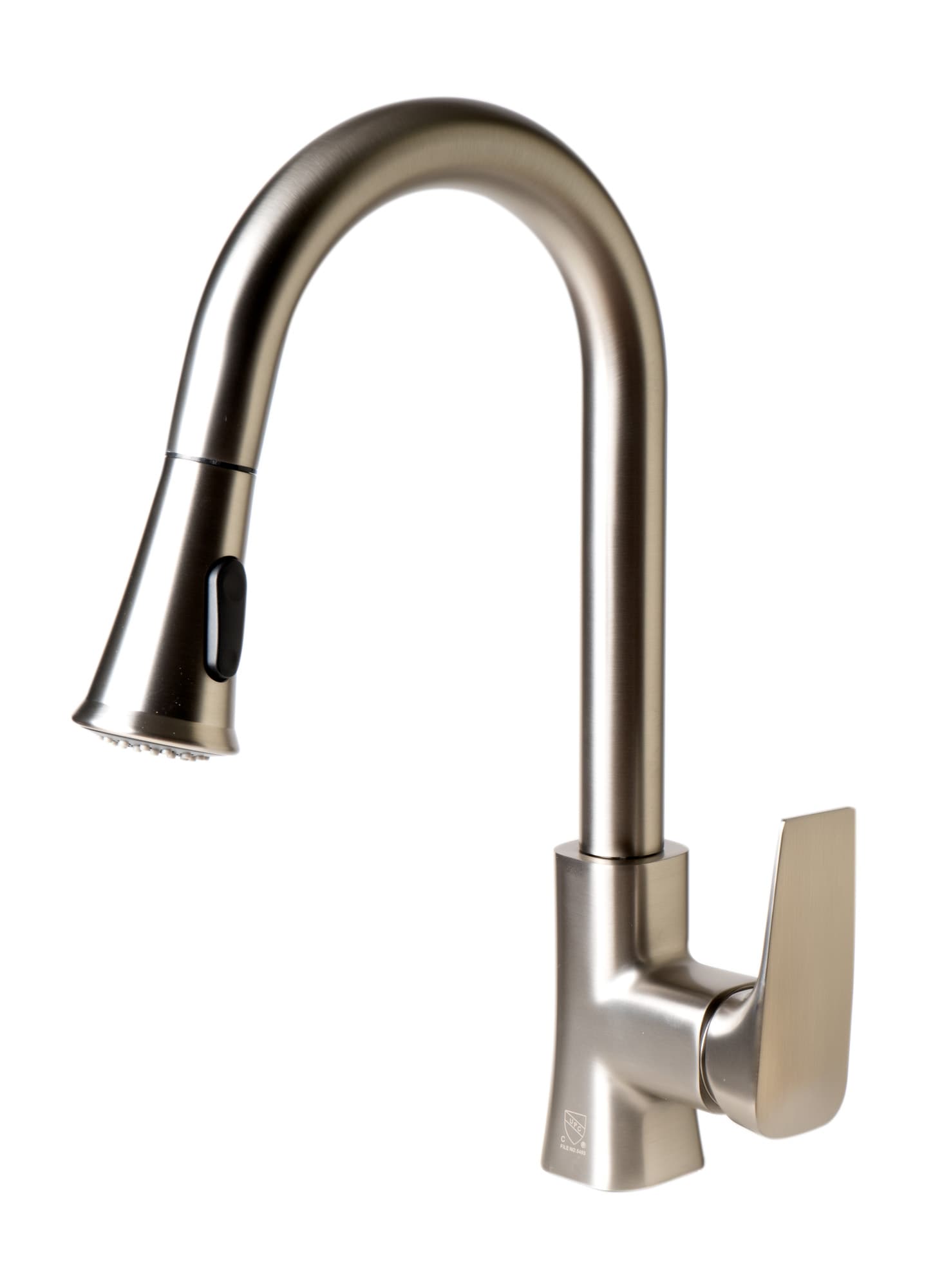 Brushed Nickel Gooseneck Pull Down Kitchen Faucet with Spray