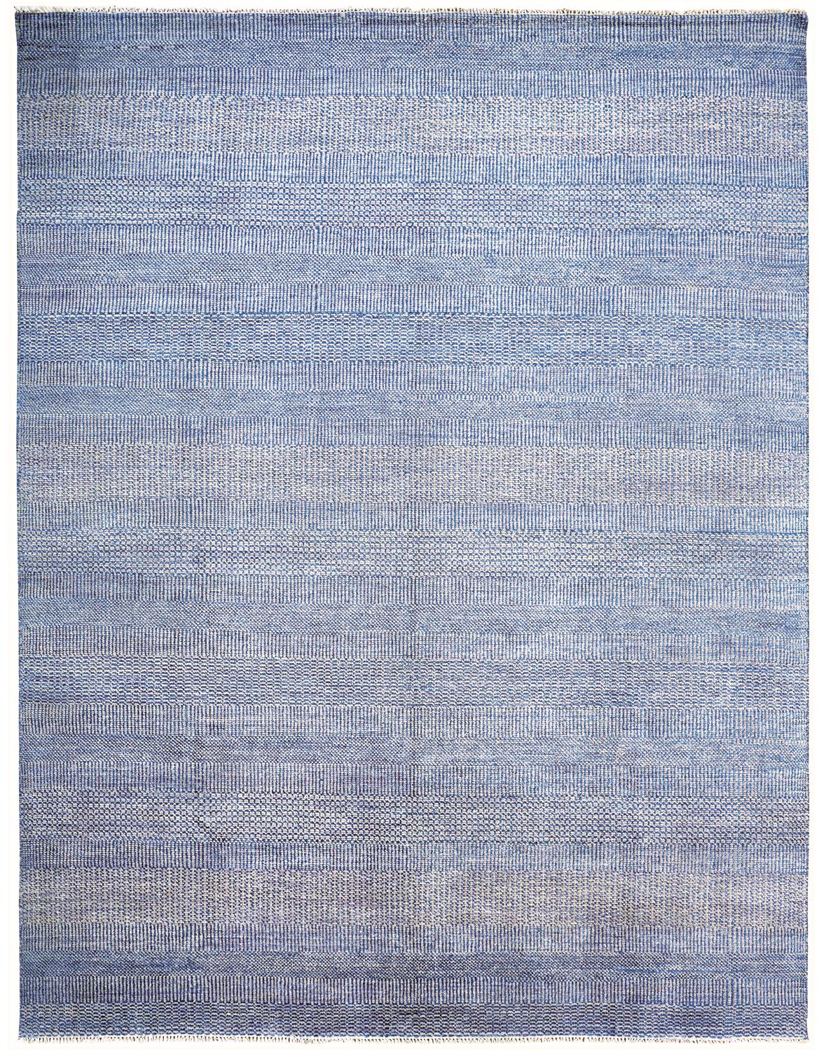 Room Envy I92R6061SLVNVYF99 Caldecott 8 x 10 (ft) Knotted Wool Pacific Blue/Cobalt Blue Rectangular Indoor Stripe Area rug