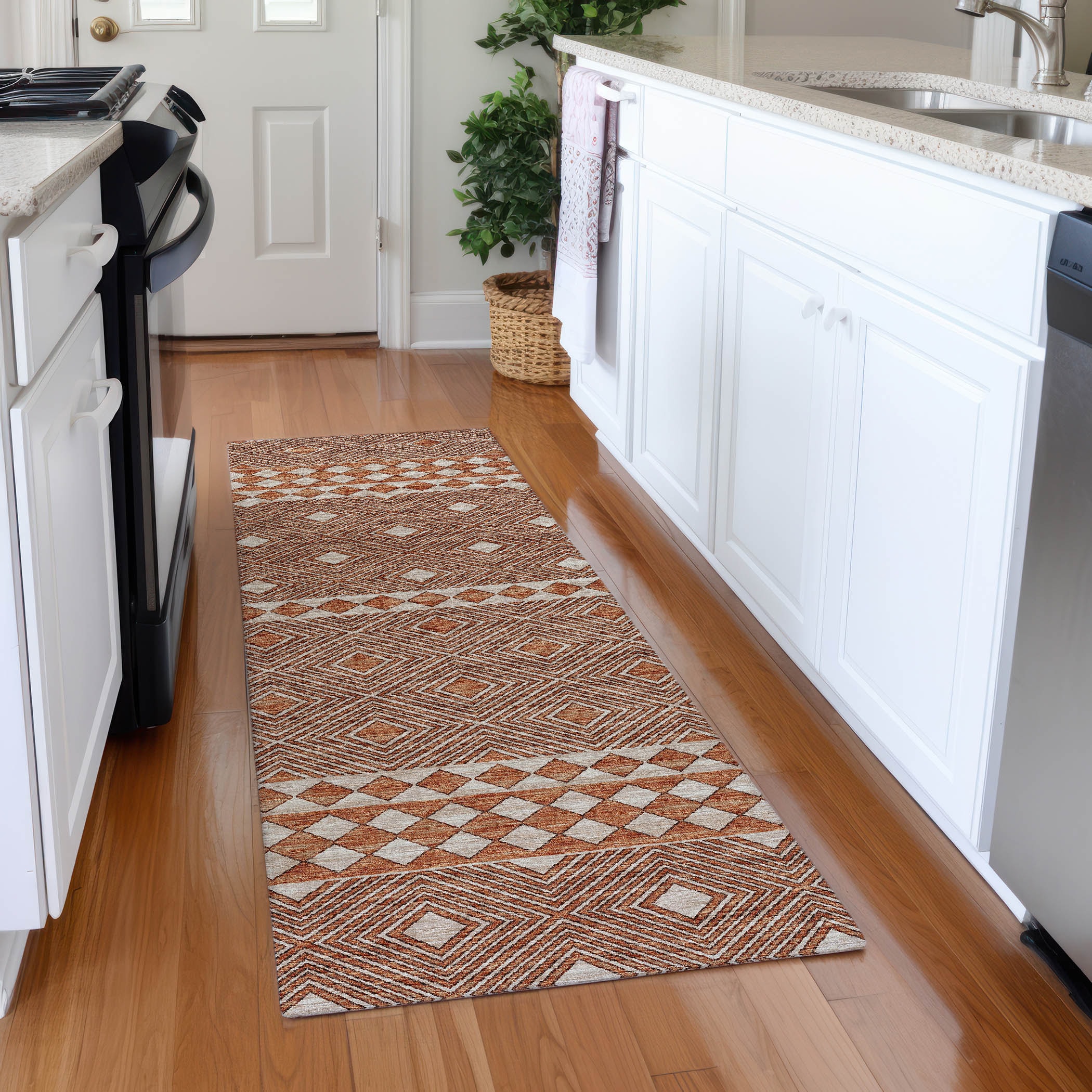 Addison Rugs AMF107CA2X8 Mayfield AMF107CA 2 x 7 (ft) Loomed Polyester Canyon Rectangular Indoor Abstract Machine washable Runner rug