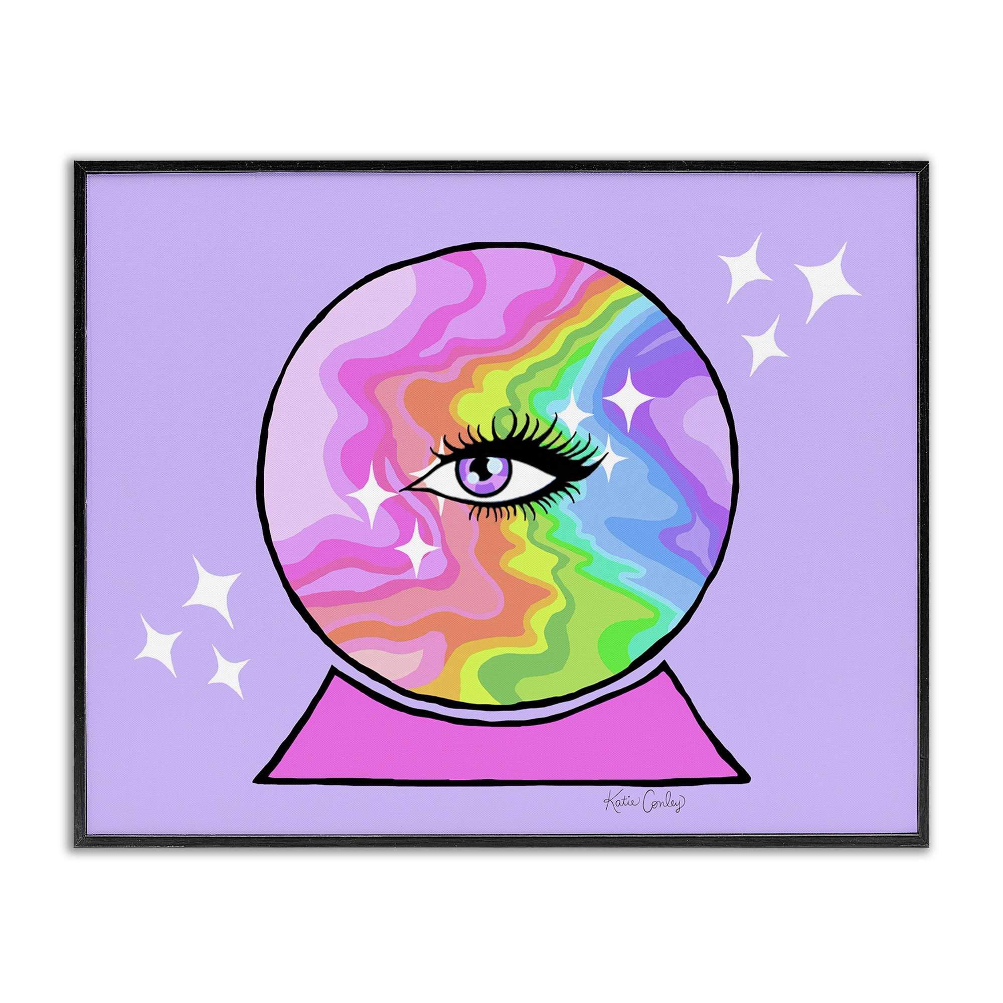 Stupell Industries BS-747-FR-16X20 Mystical Crystal Ball Eye Black Framed Giclee Art By Katie Conley 20 x 16