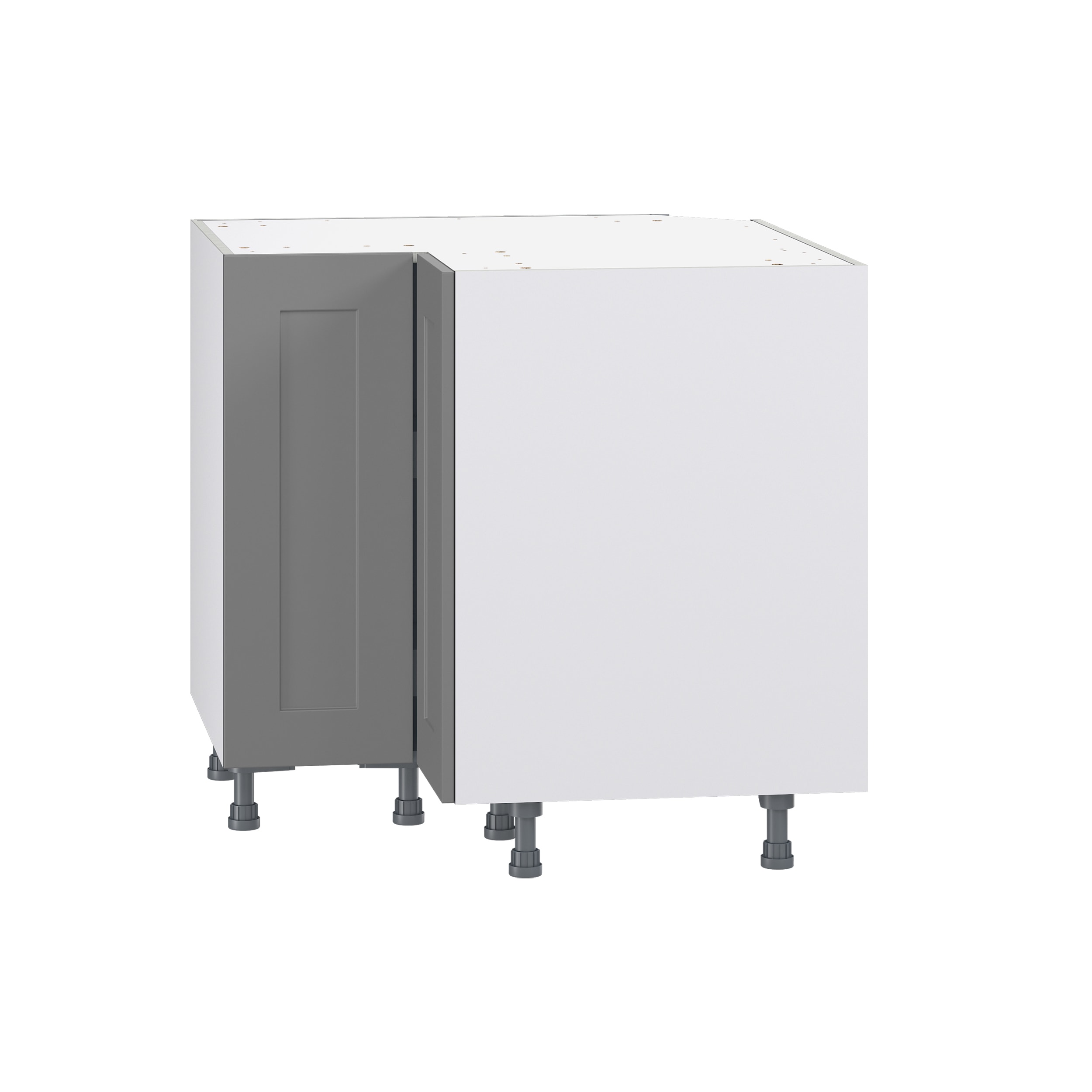 Hugo&Borg Beaumont 36-in W x 34.5-in H x 36-in D Slate Gray Blind Corner Base Fully Assembled Cabinet (Flat Panel Shaker Style)