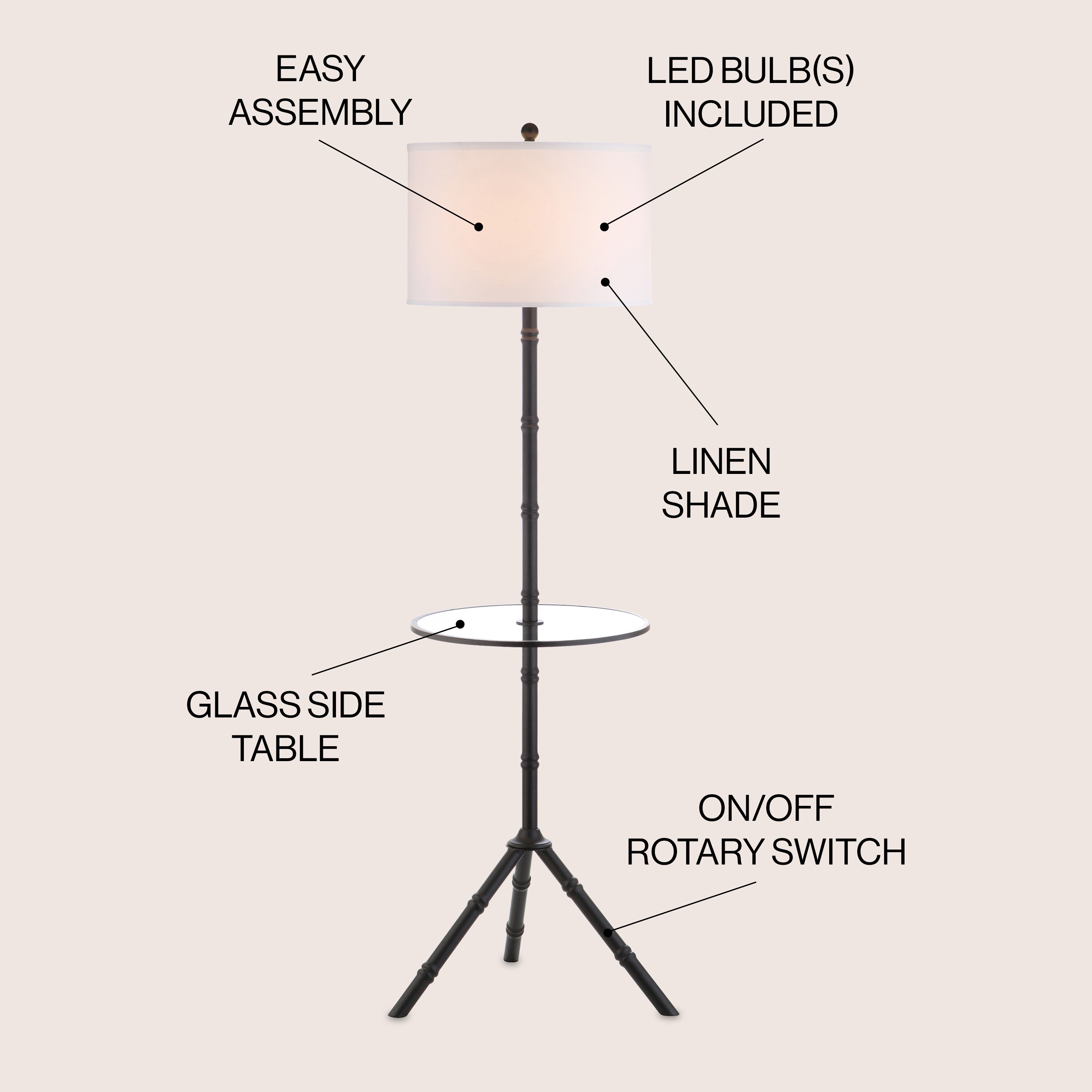 JONATHAN  Y JYL2012A floorlamps - View #3
