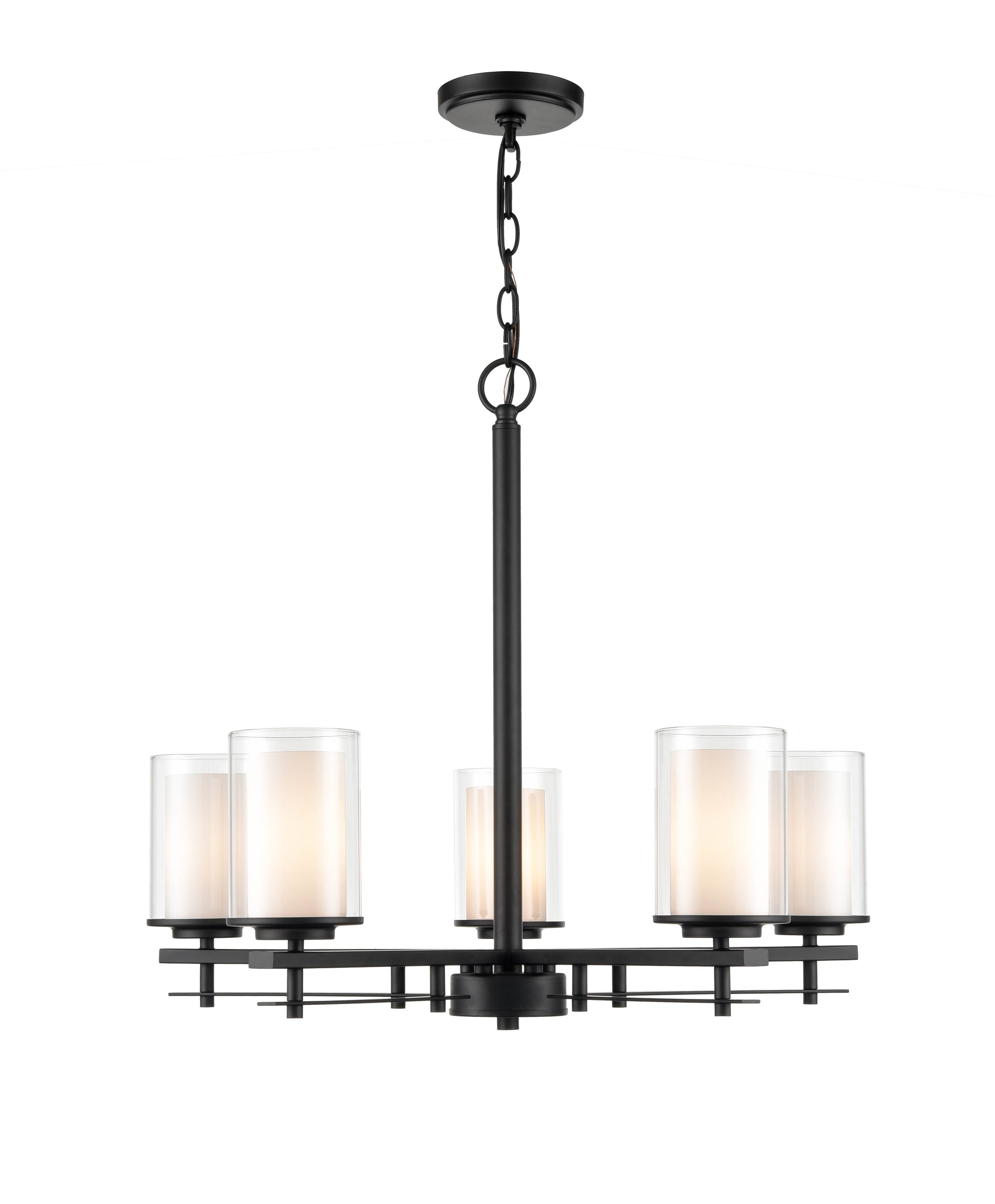 Millennium Lighting 5515-MB Huderson 5 -Light Matte Black Traditional For Use in Bedrooms, Dining Rooms, Foyers, Kitchens, Living Rooms Chandelier