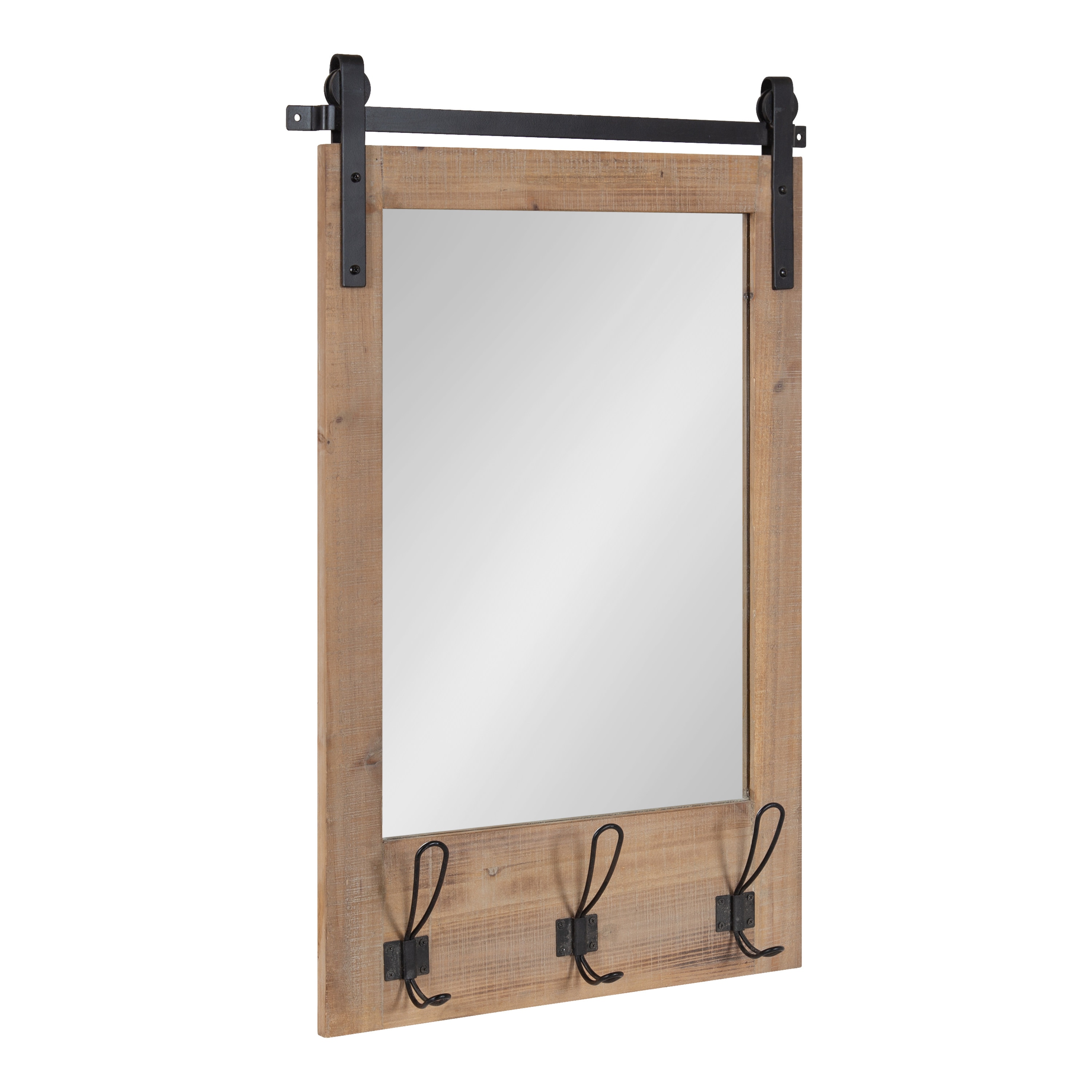 Kate and Laurel 219648 Cates 19.5-Inches W x 30.75-Inches H Rectangle Rustic Brown Framed Wall Mirror