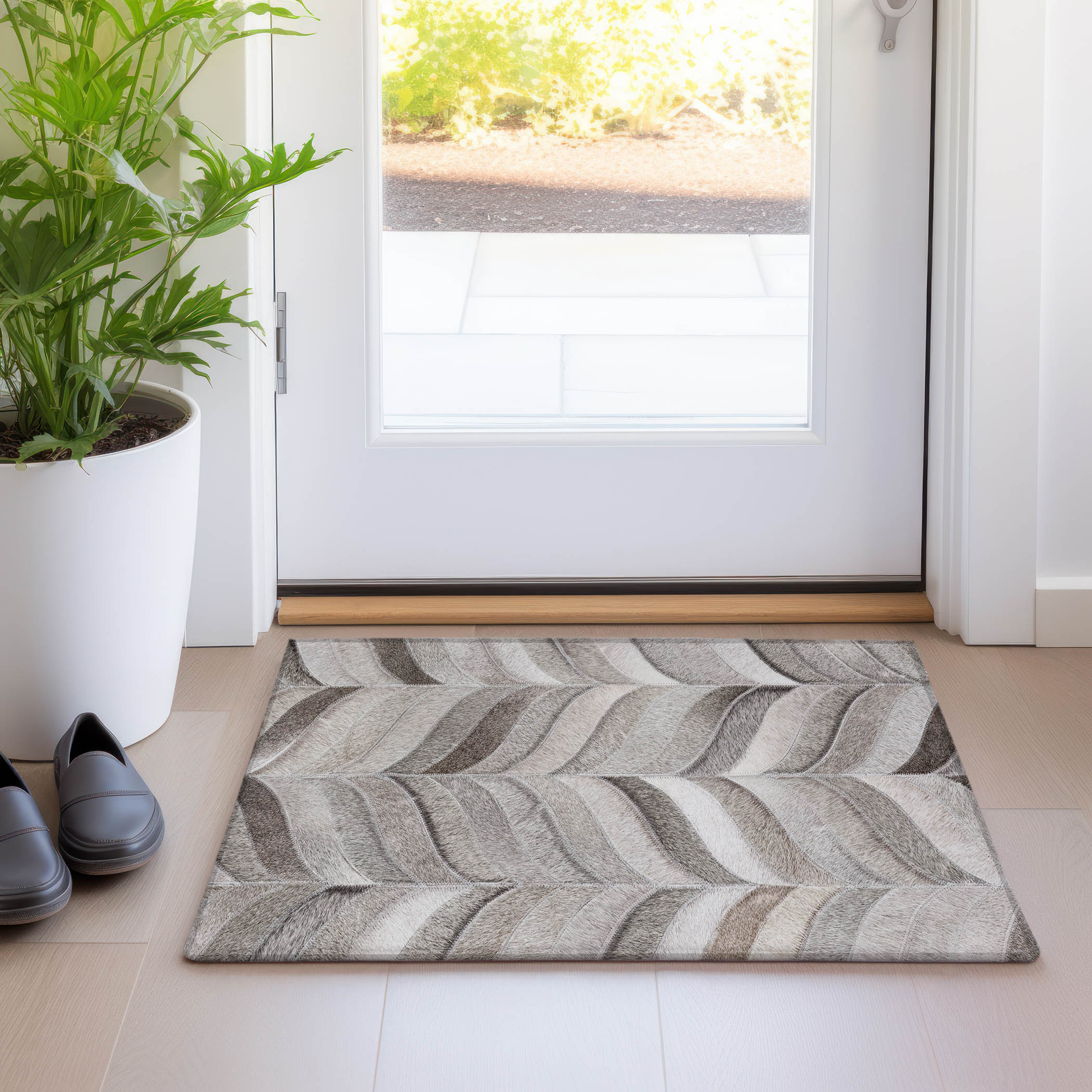 Addison Rugs AMF106GY20X30 Mayfield AMF106GY 2 x 3 (ft) Loomed Polyester Gray Rectangular Indoor Abstract Machine washable Area rug