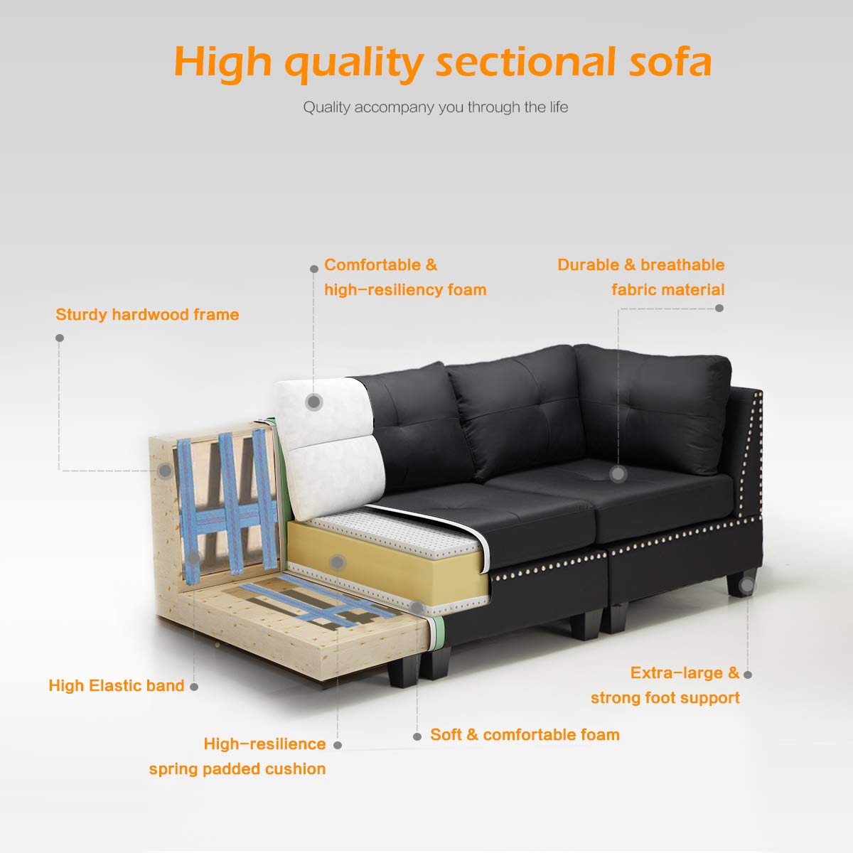 AECOJOY 13145BK-LS01 Sofas-Loveseats - View #5