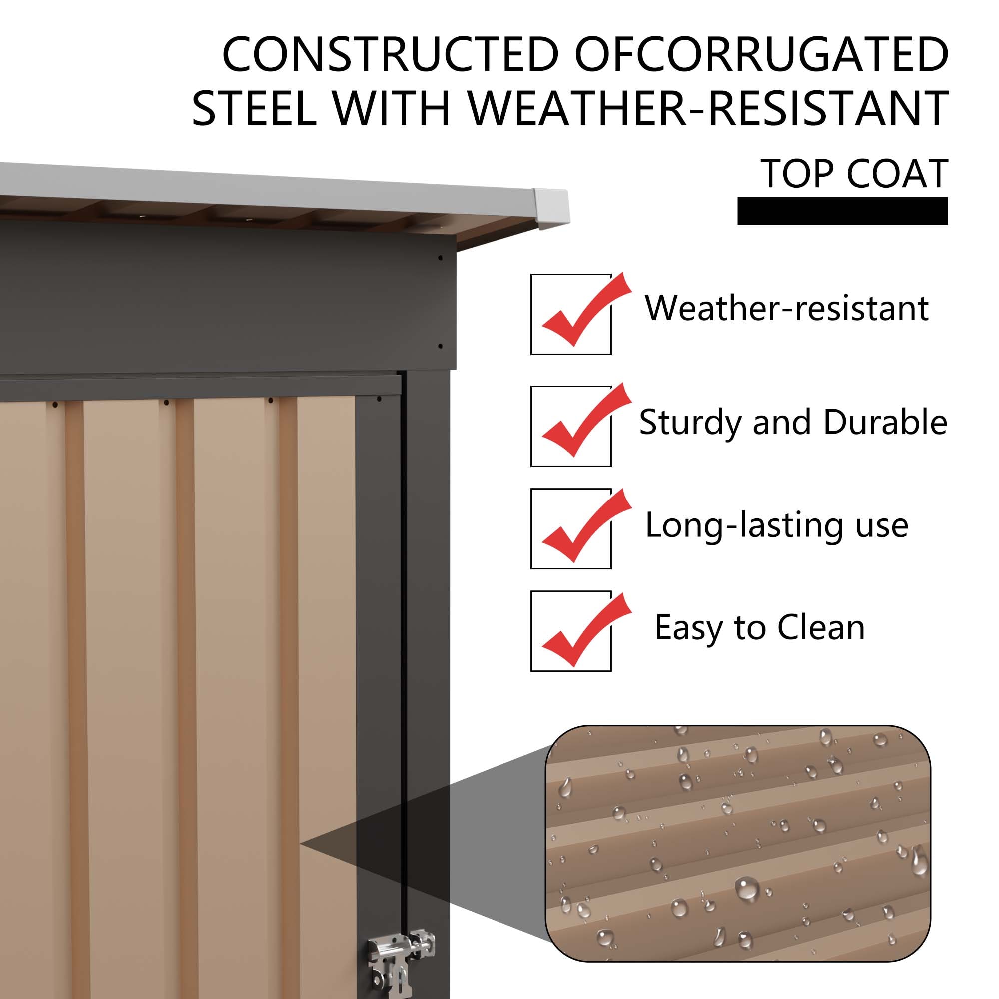 Clihome CL-WC5479BK Metal-Storage-Buildings-Sheds - View #4