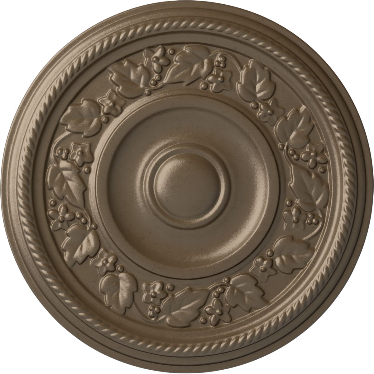 Ekena Millwork CM16TYWSS Tyrone 16.125-in W x 16.125-in L Painted Warm Silver Polyurethane Whole Ceiling Medallion