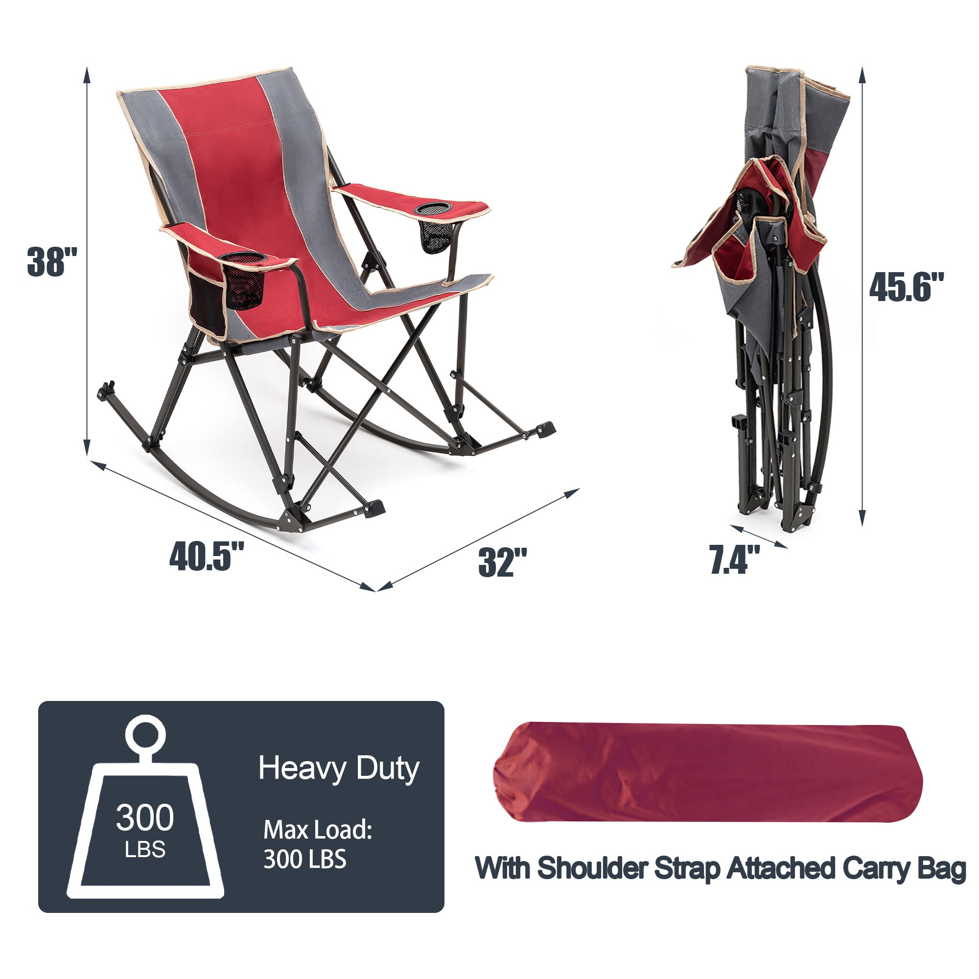 Clihome CL-P2AC2457XRD1 Beach-Camping-Chairs - View #4