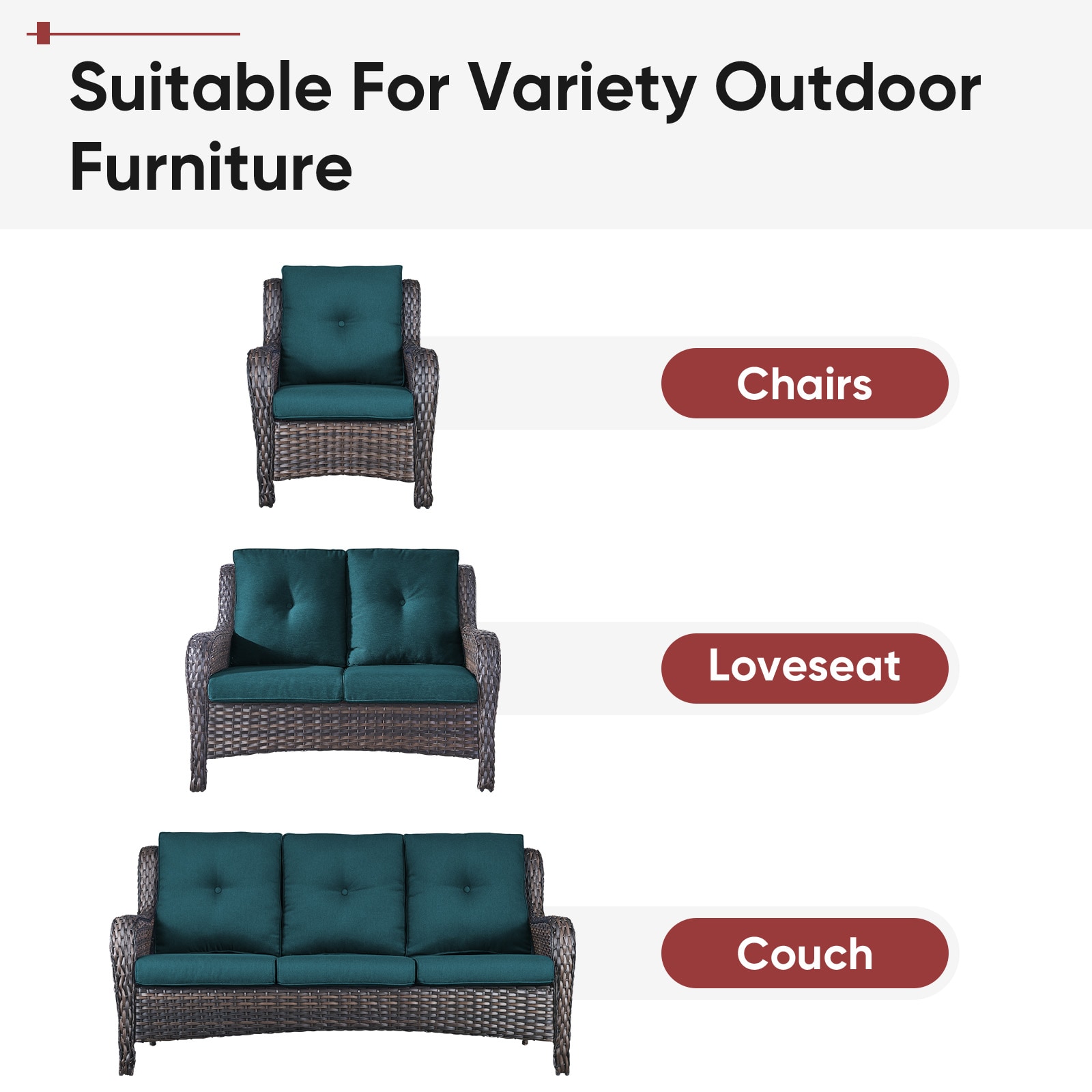 Rilyson FSAAAZBD006TD-10 Patio-Furniture-Cushions - View #5