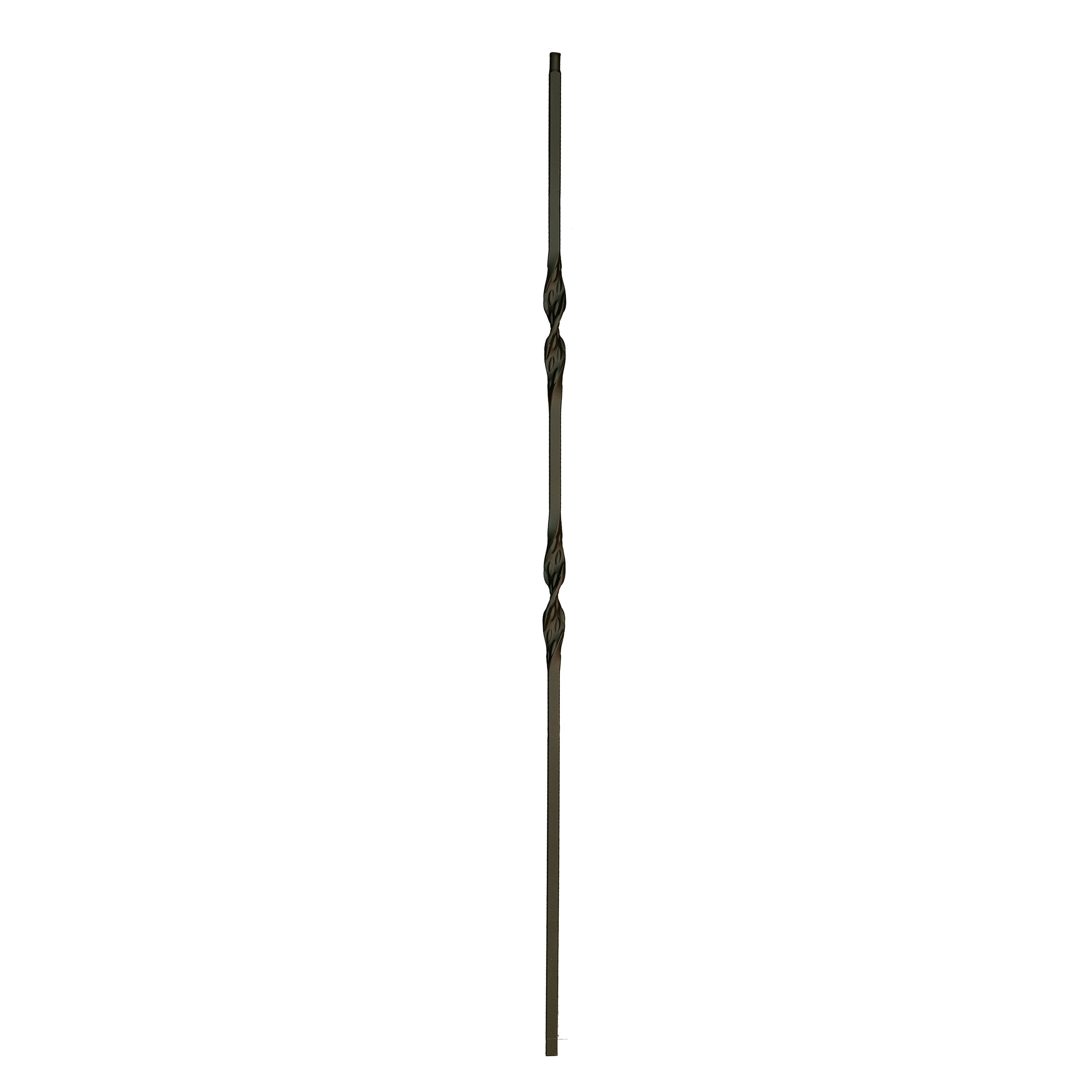 WM Coffman 801075 44-in x 0.5-in Flat Black Wrought Iron Pin Top Square Stair Baluster