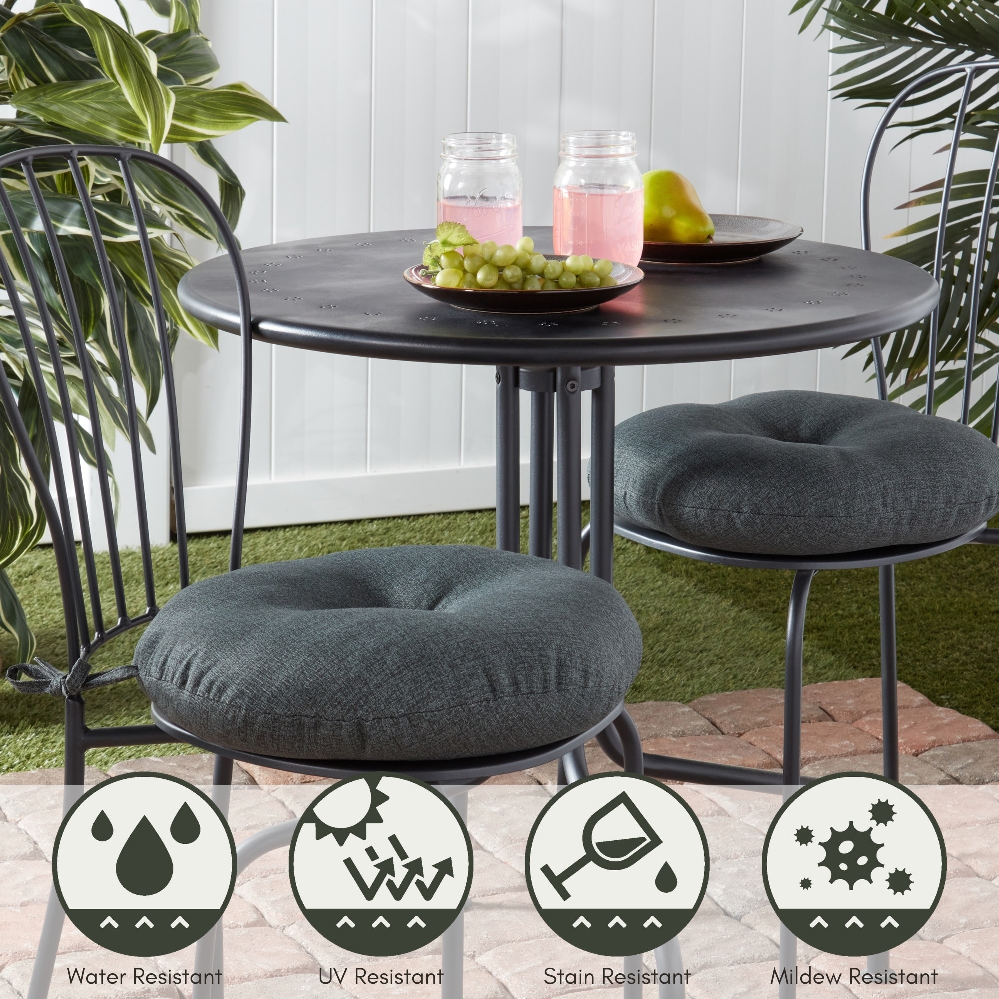 Greendale Home Fashions OC6816S4-CARBON Patio-Furniture-Cushions - View #6