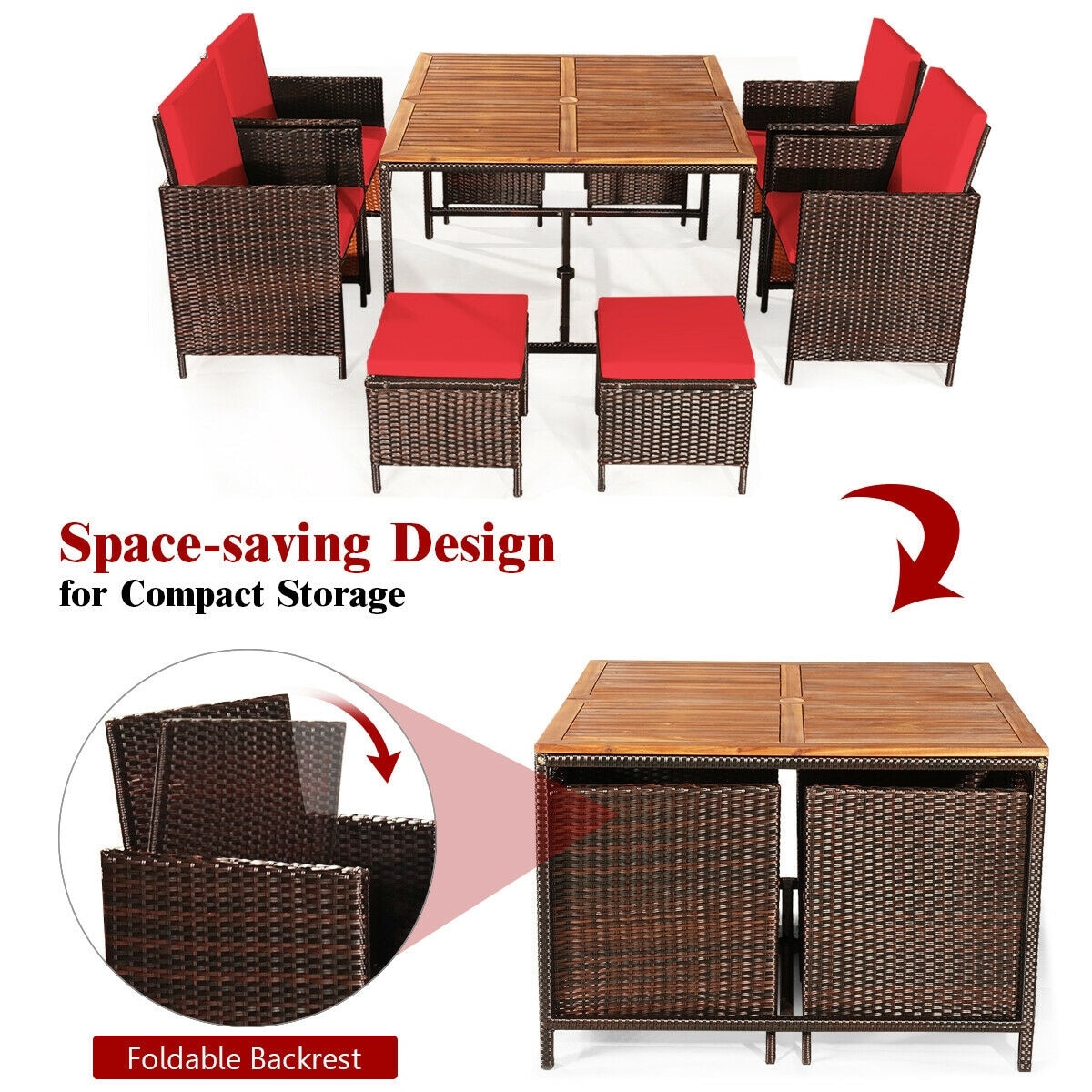 WELLFOR OUJ70674RE+ Patio-Dining-Sets - View #10