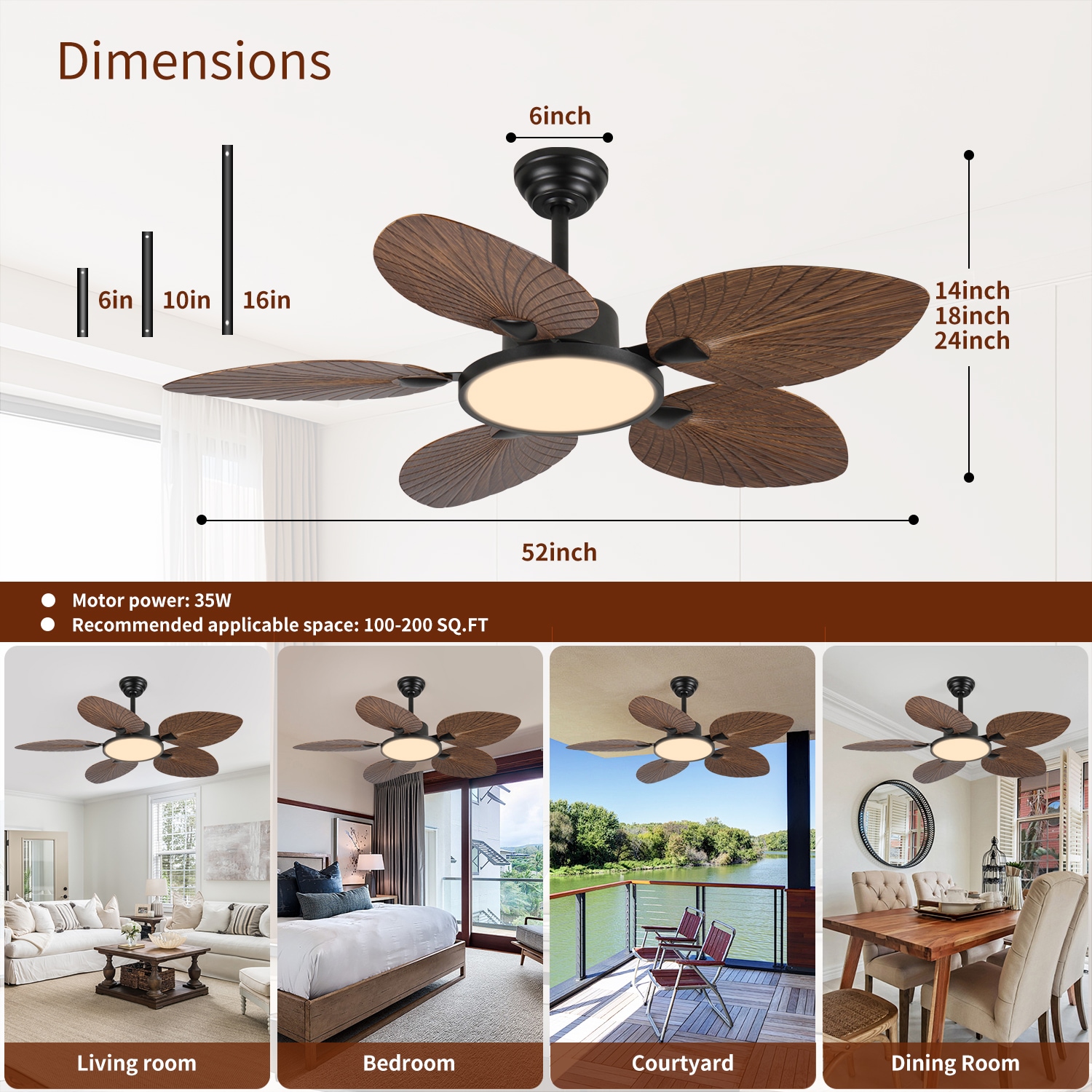 WELLFOR GASL393V80WT Ceiling-Fans - View #9