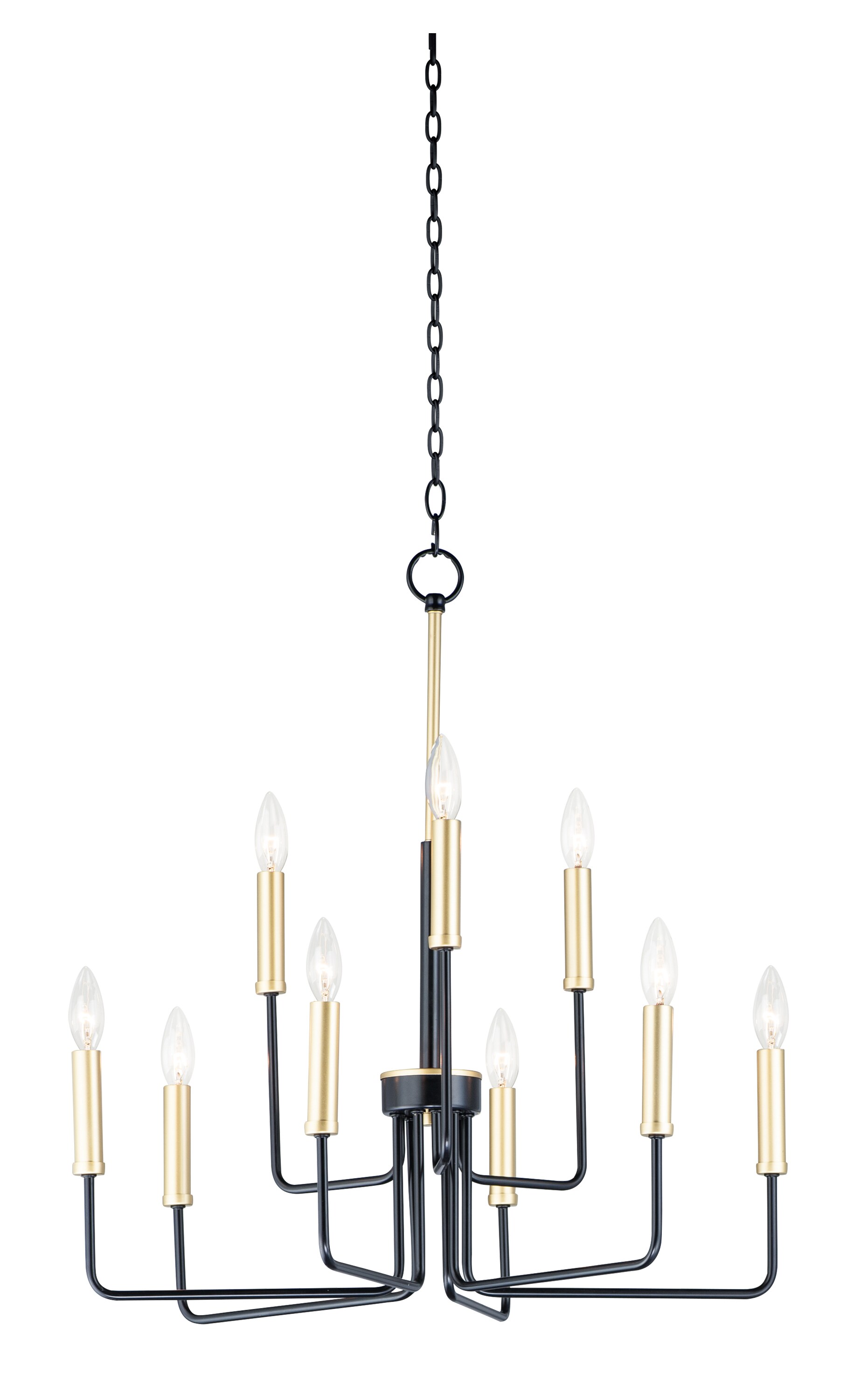 Maxim Lighting 10257BKGLD Sullivan 9 -Light Multiple finishes Multiple colors Transitional For Use in Bedrooms, Dining Rooms, Foyers, Kitchens, Living Rooms Chandelier