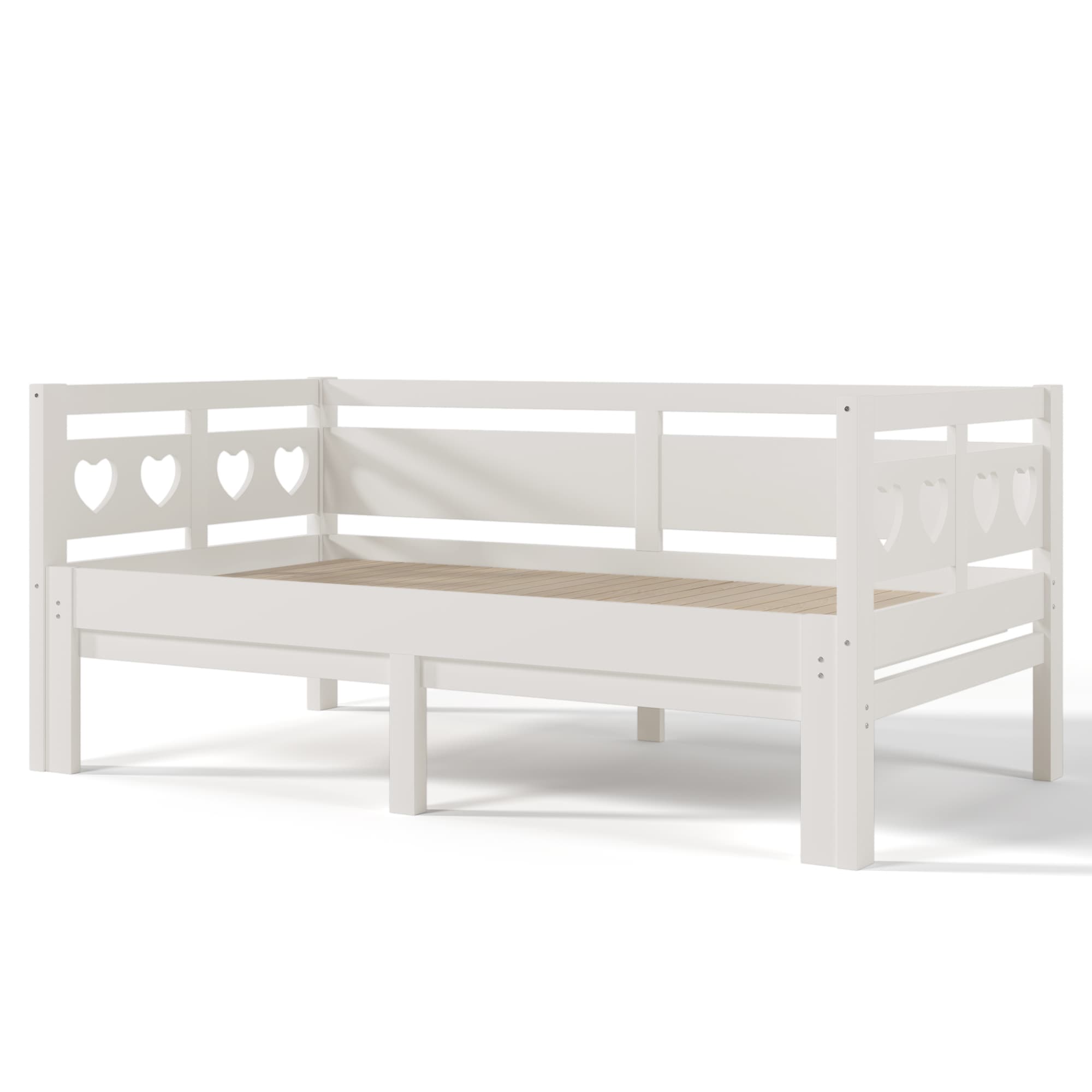 Bybafun YC4700012 Beige Twin Wood Bed frame Bed