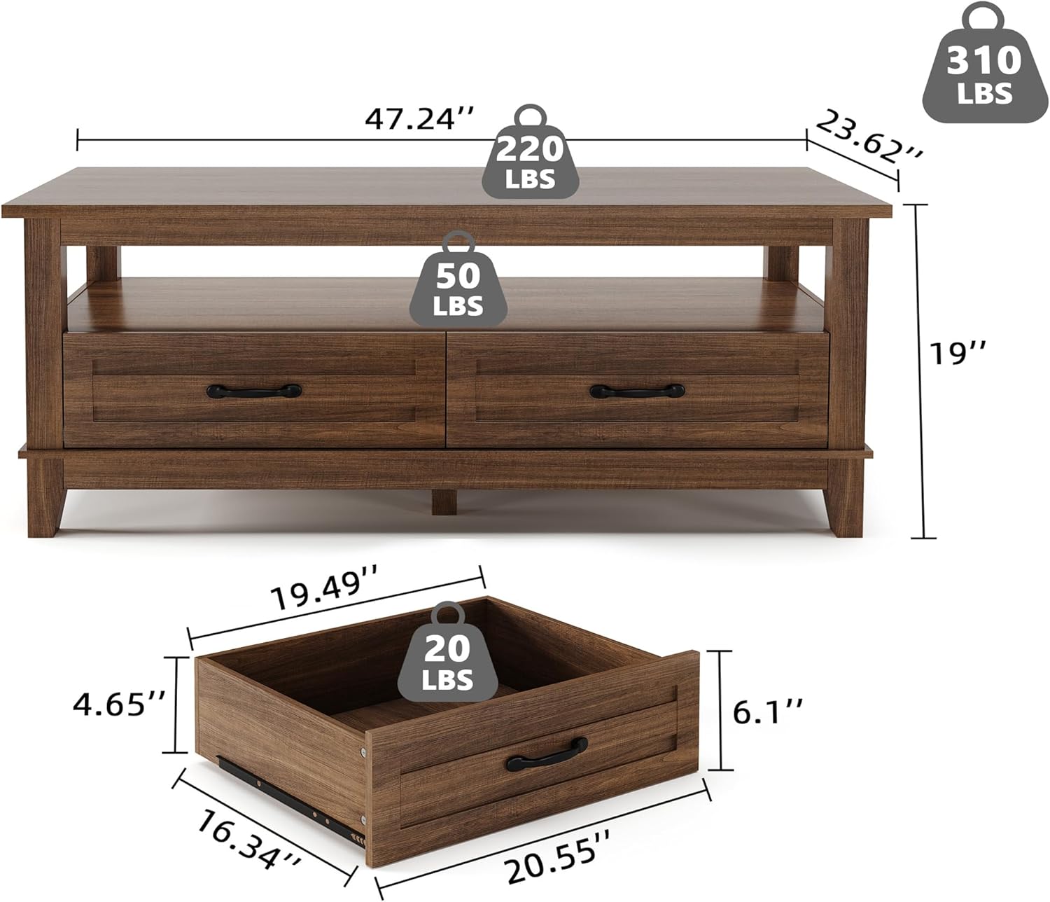 Garvee LHF-BZ-PHO-33ETQQ4U Coffee-Tables - View #2