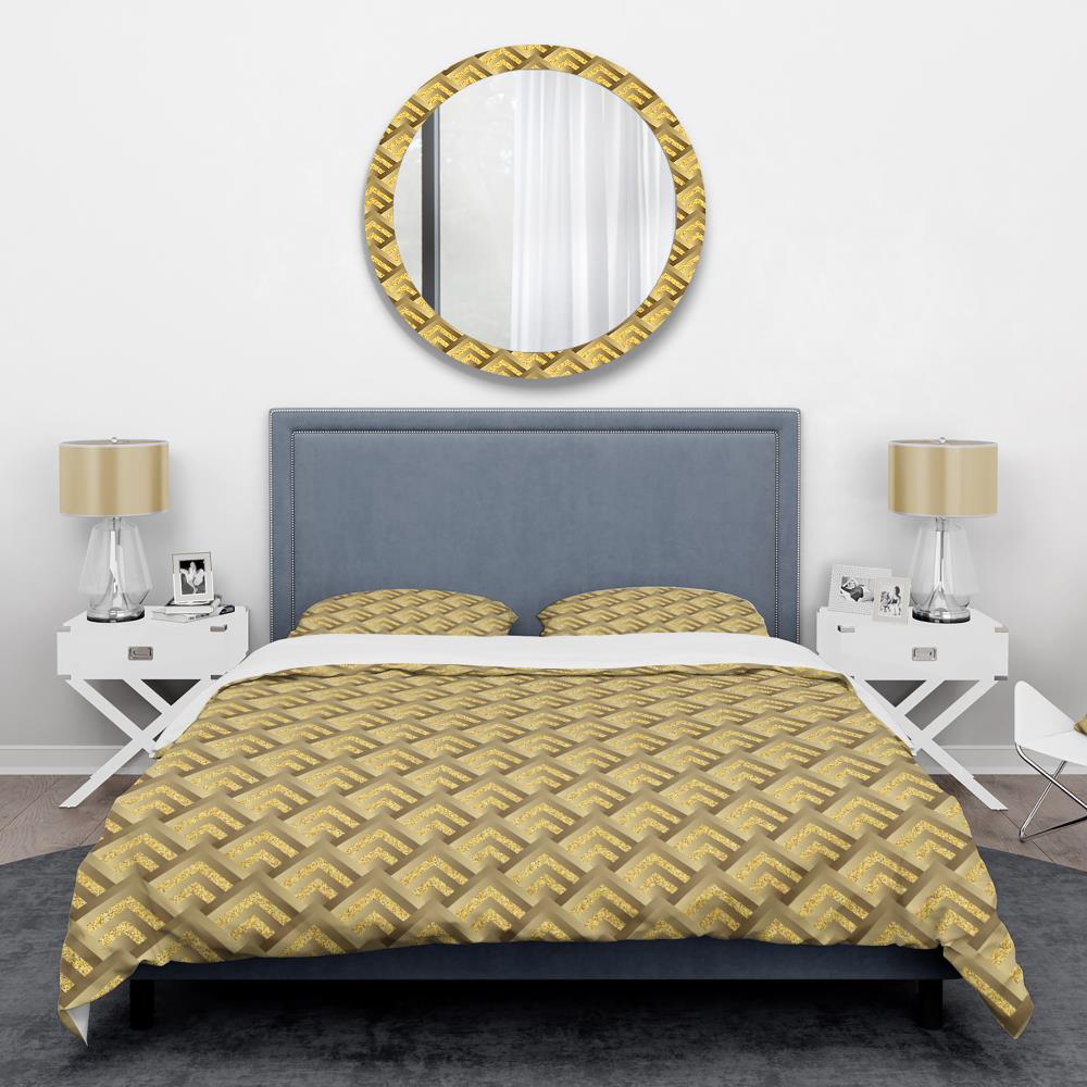 Designart BED24016-Q 3 -Piece Yellow Queen Duvet cover Set