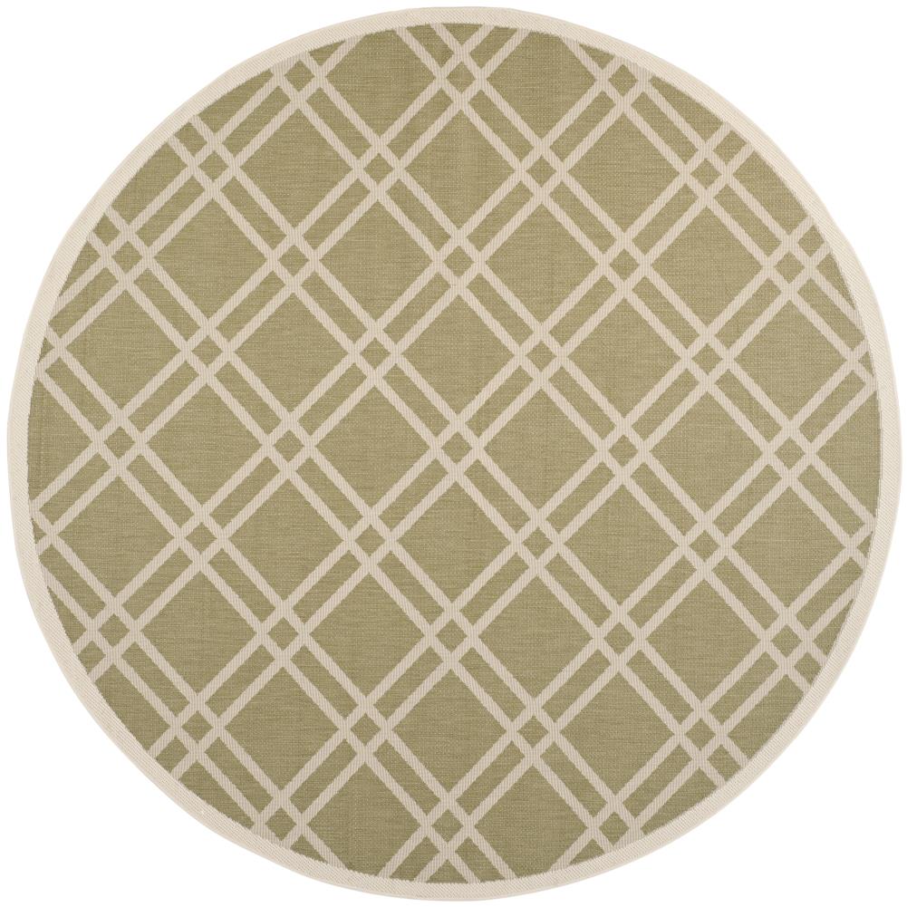 Safavieh CY6923-244-8R Courtyard Eden 8 x 8 (ft) Loomed Polypropylene Green/Beige Round Indoor/Outdoor Trellis Area rug