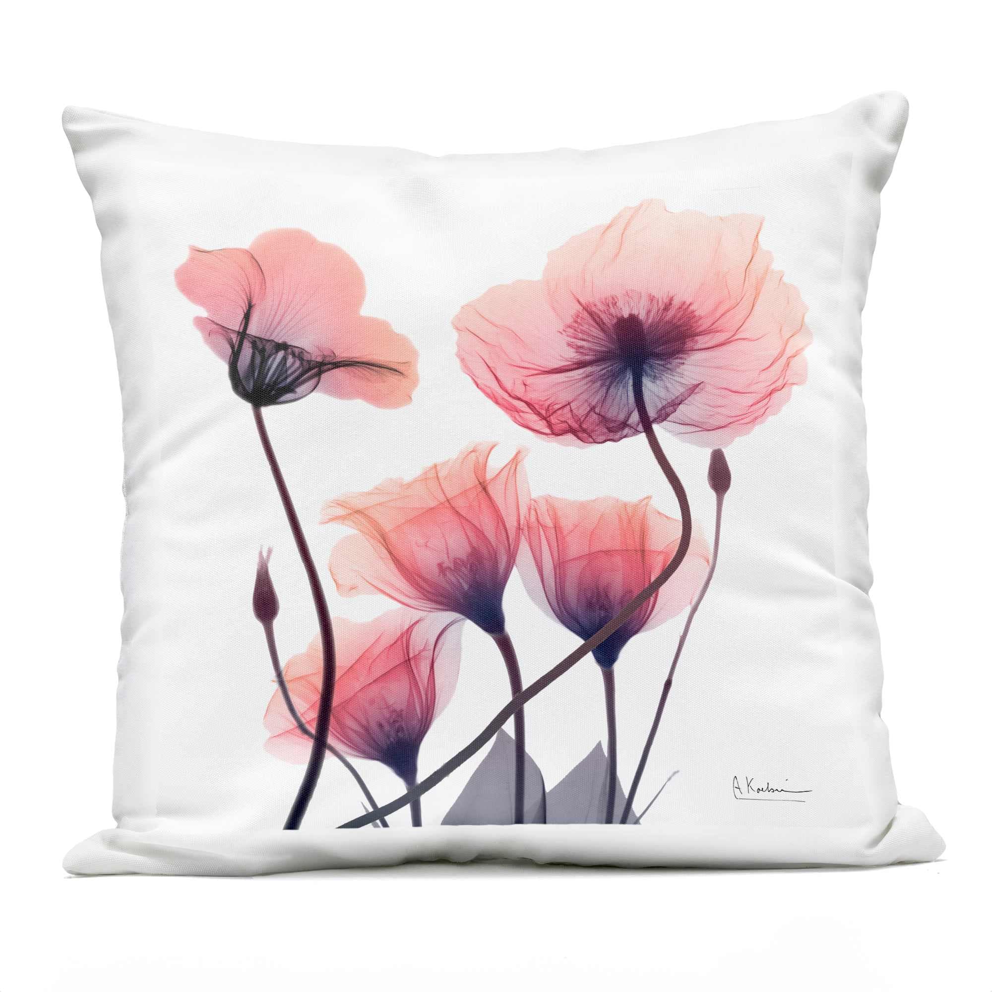 Stupell Industries PLO-724-OSQ-18X18 Pink Gradient Blooms Outdoor Printed Pillow design by Albert Koetsier