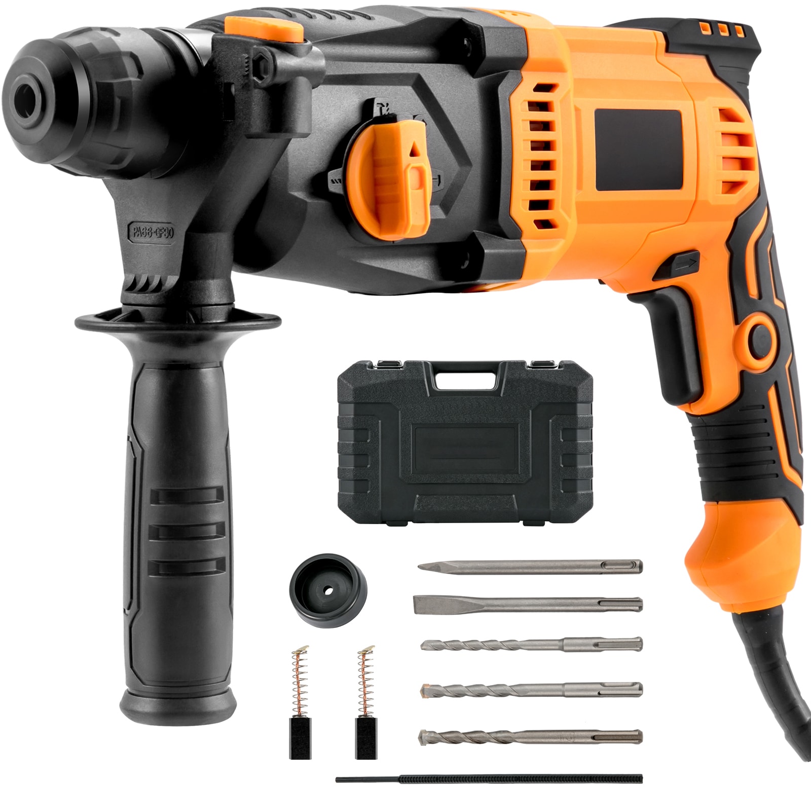 Wooakway Rotary Hammer Drill Corded Drills 1 in 4 Modes SDS-Plus Chipping Hammers Ergonomic Grip for Concrete Masonry DIY Projects #FXLS0607-604E08