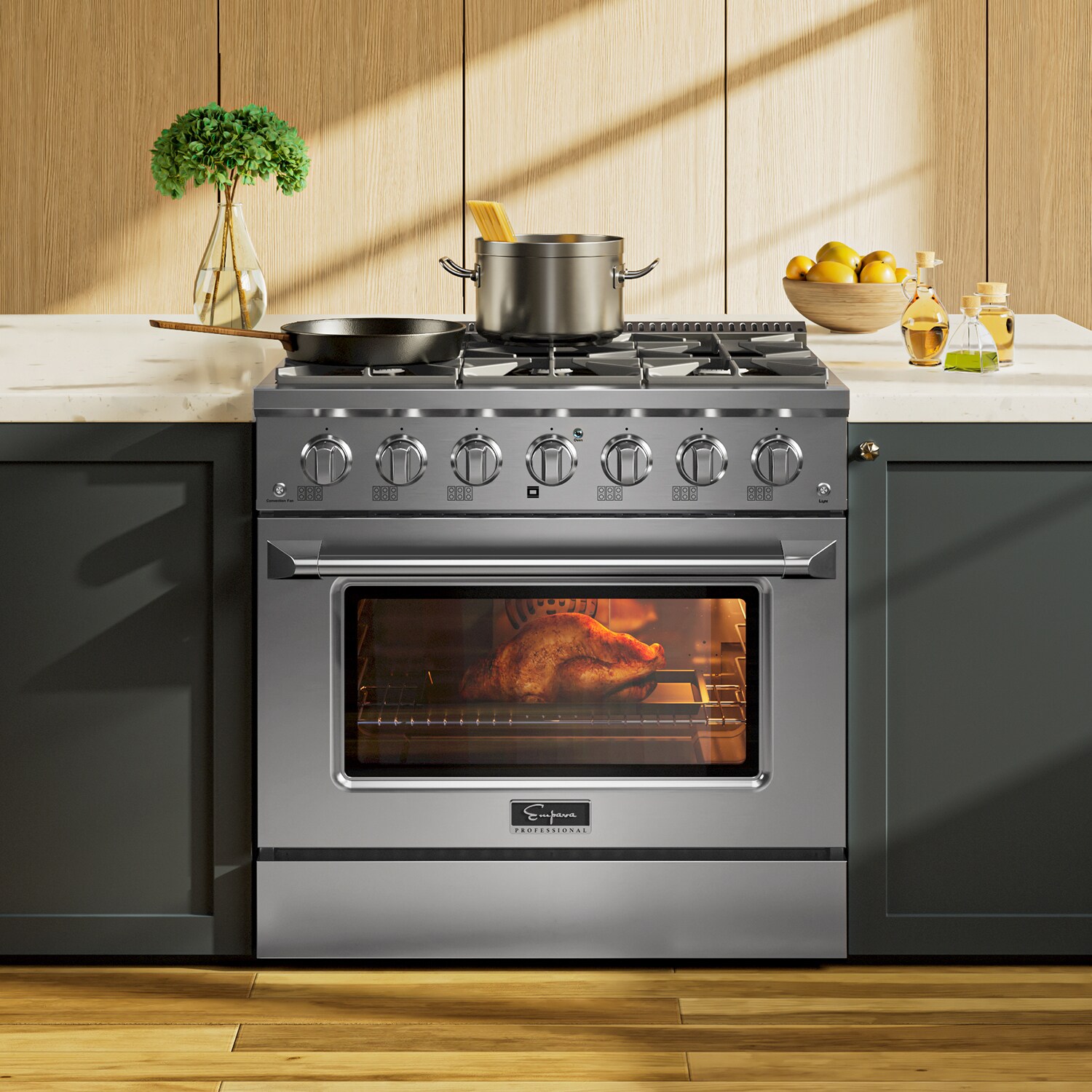 Viking 7 Series 36 in. 5.1 cu. ft. Convection Oven Freestanding Gas Range  with 4 Sealed Burners & Griddle - Stainless Steel