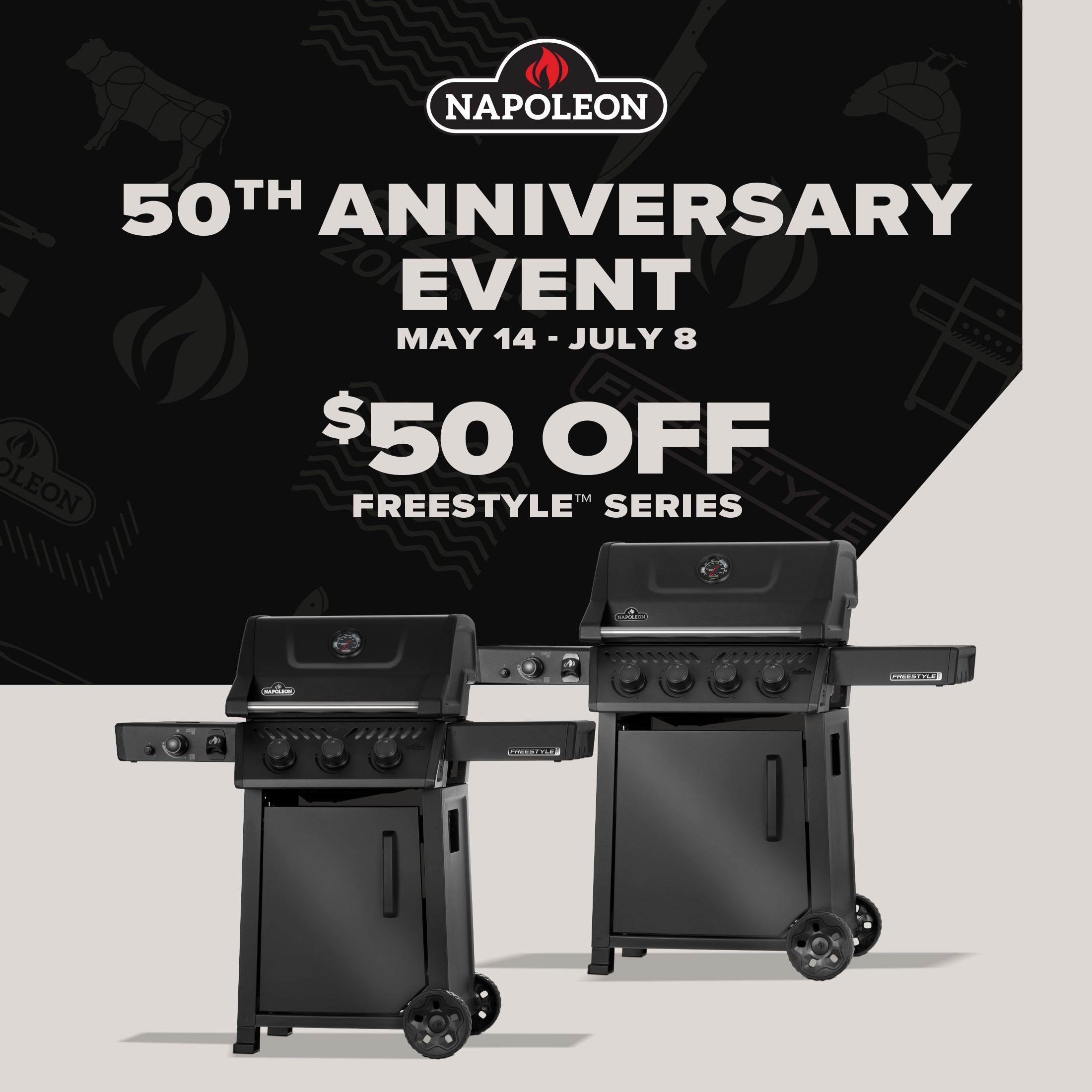 NAPOLEON Freestyle 365 Graphite Grey 3-Burner Liquid Propane Gas