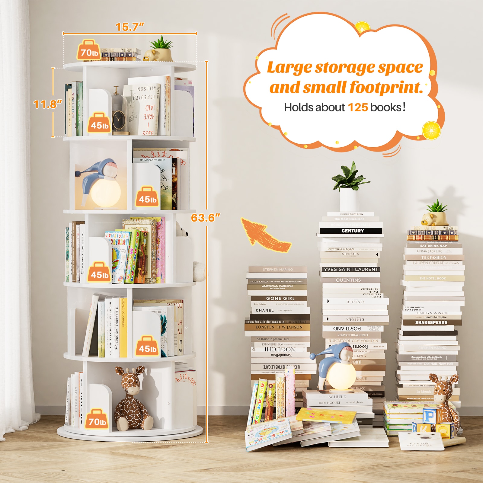 Aheaplus XZSJ-5C-W bookcases - View #2