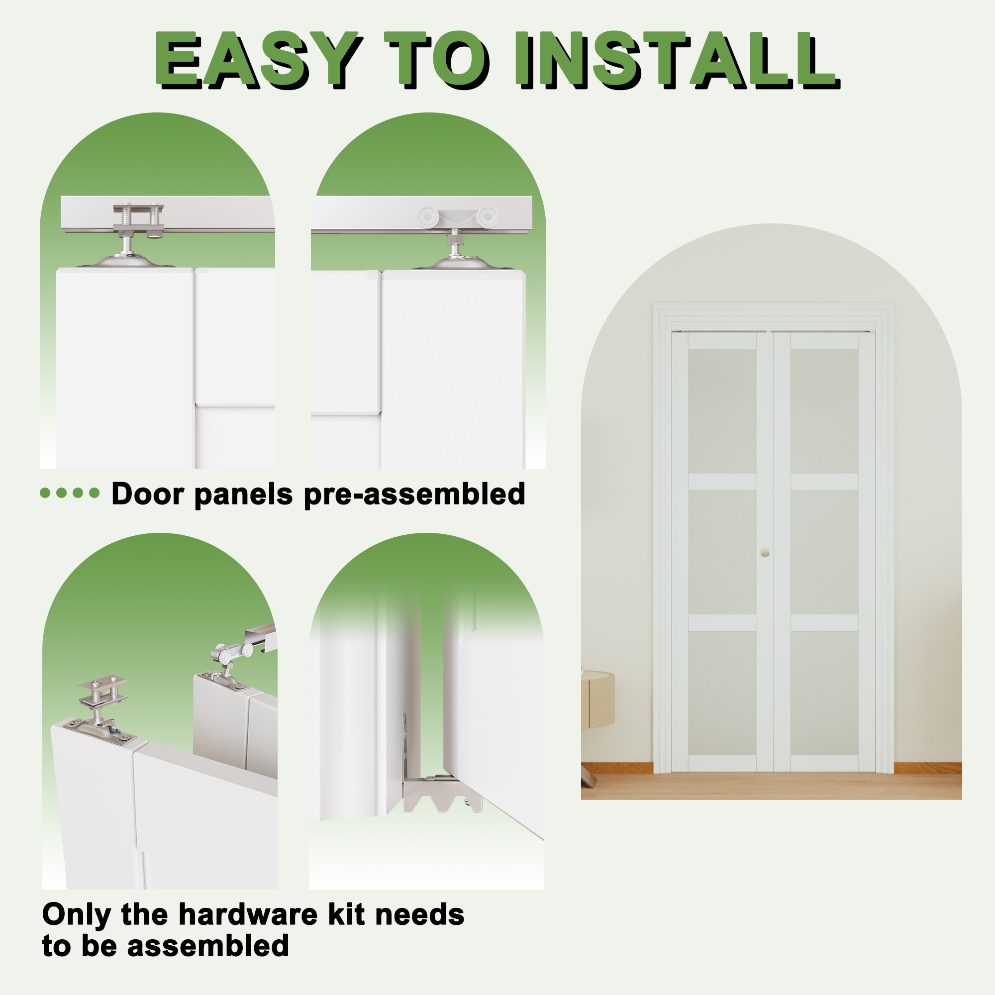JUJUBON IN-CD-BIPW-3L-BF-30R Bifold-Sliding-Closet-Doors - View #8