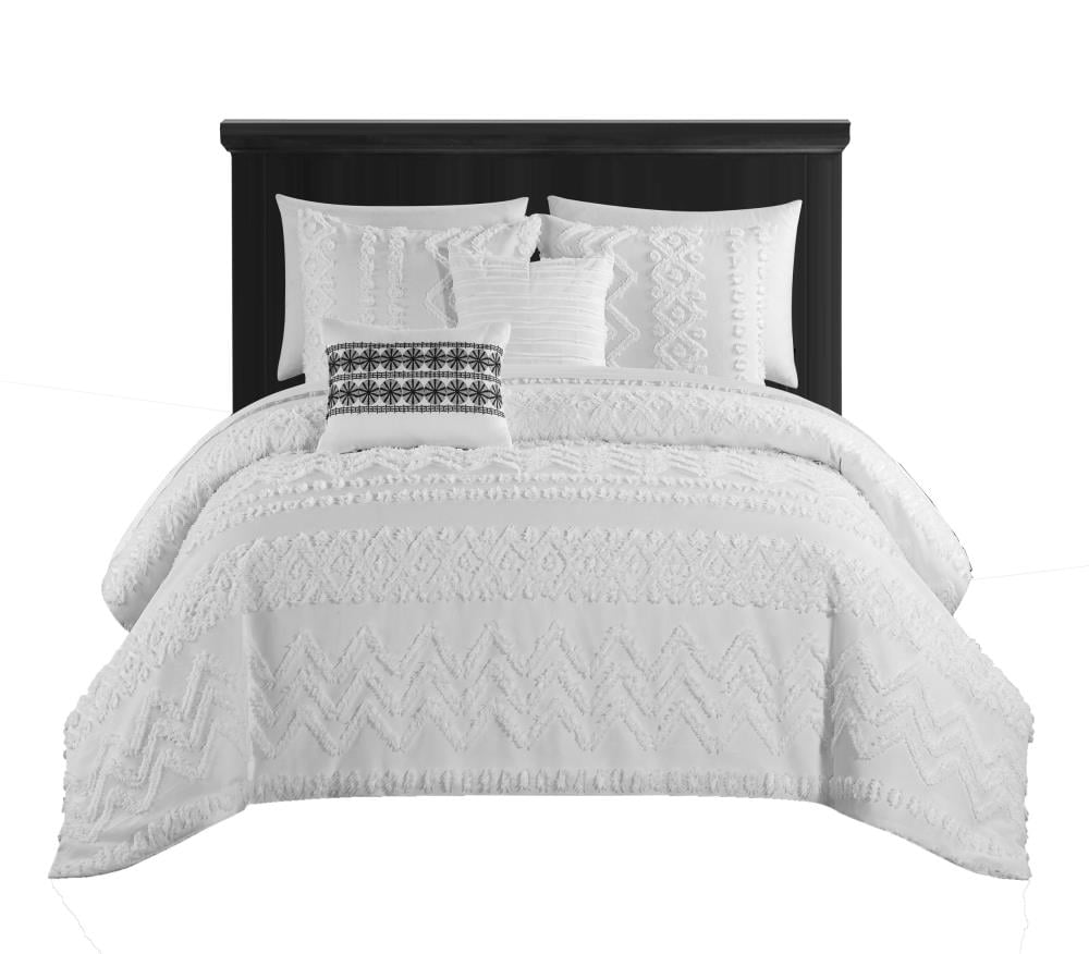 Chic Home Design Addison 5-Piece White Queen Comforter Set in the