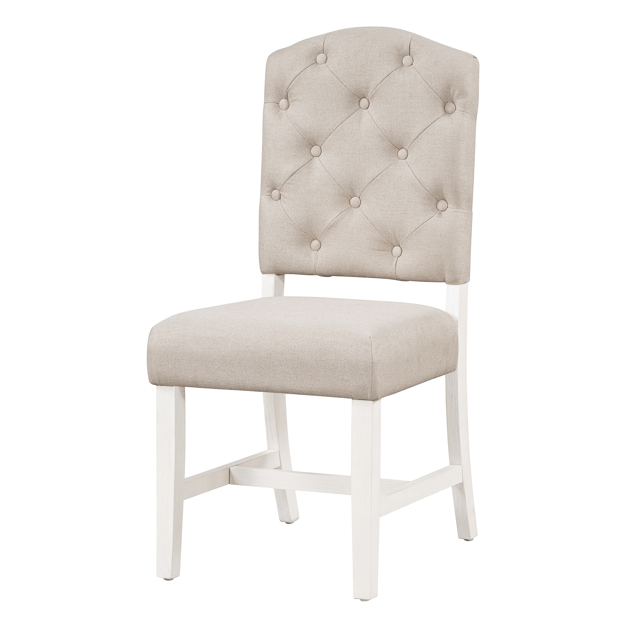 ModernLuxe WF298830AAD Retro Style Dining Chair Set with 4 Upholstered Chairs for Dining Room and Living Room Oak Natural Wood  Off White