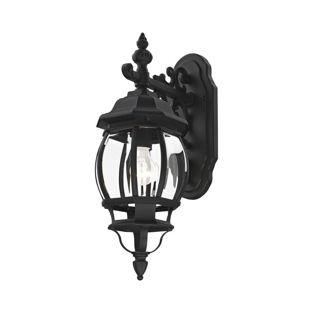 Black Aluminum Outdoor Wall Mount Lantern with Clear Glass