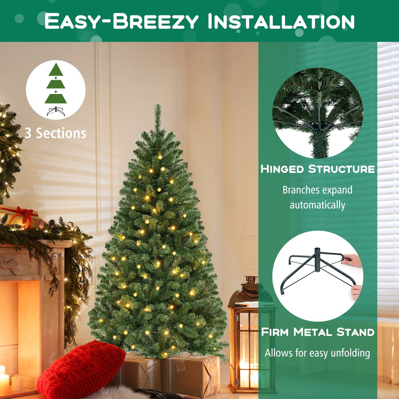 WELLFOR HYG23999US Artificial-Christmas-Trees - View #7