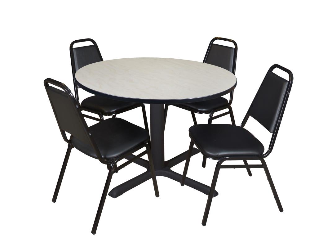 Regency TB48RNDPL29BK Breakroom Off-white 4-Person Training Table (48-in W x 29-in H)