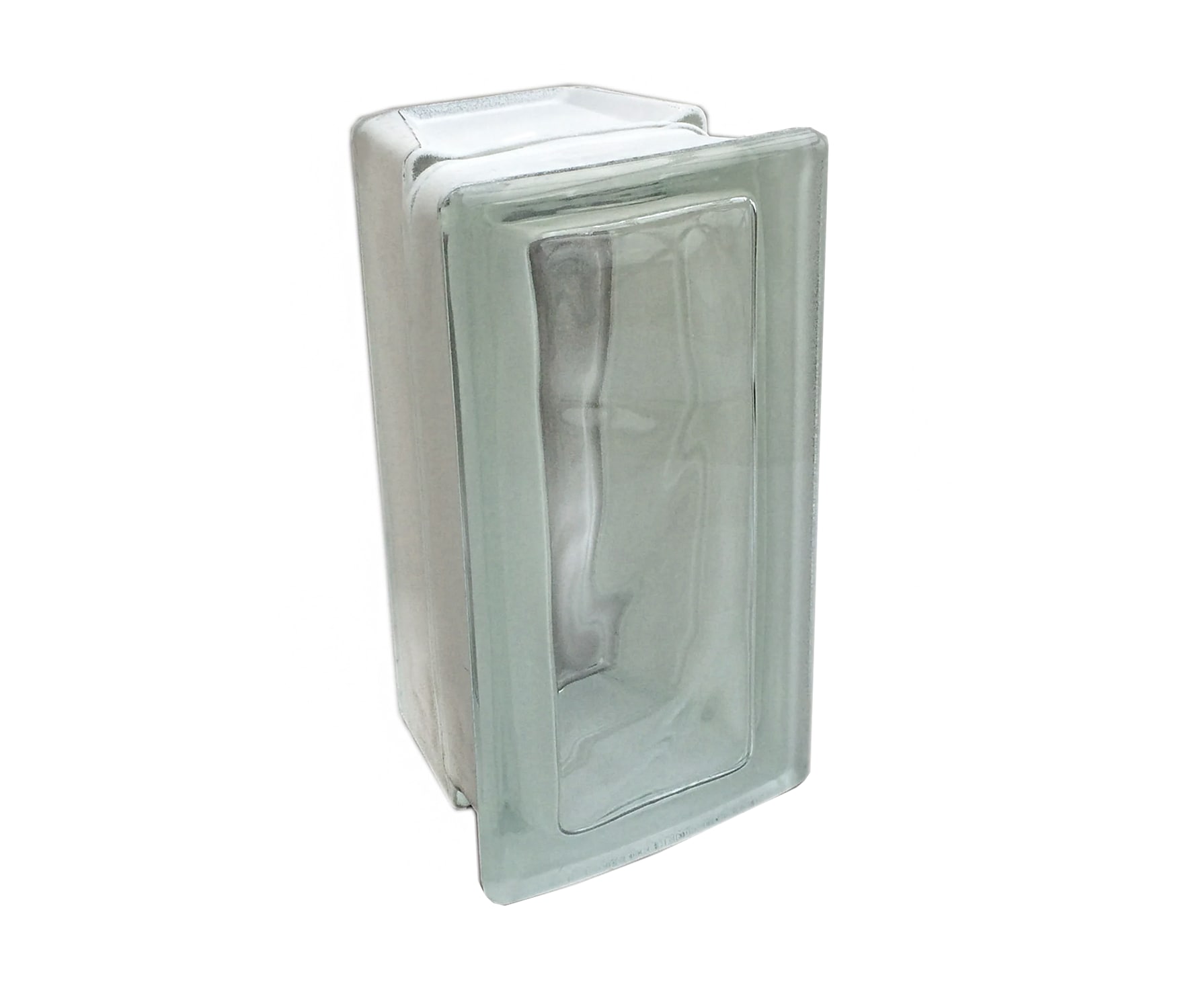 SEVES LRWAB4X8 Nubio Allbend Clear Allbend Wave Glass Block (8-in H x 4-in W x 4-in D)