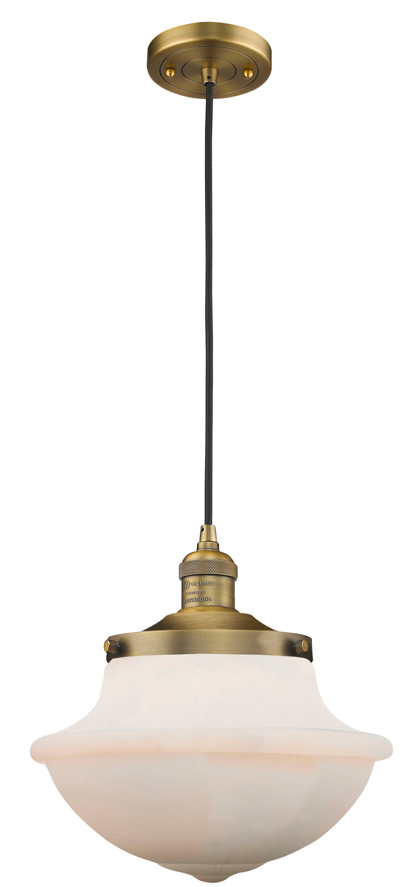 Innovations Lighting 201C-BB-G541 Oxford Brushed Brass Traditional Opal glass Schoolhouse Medium Hanging Pendant light