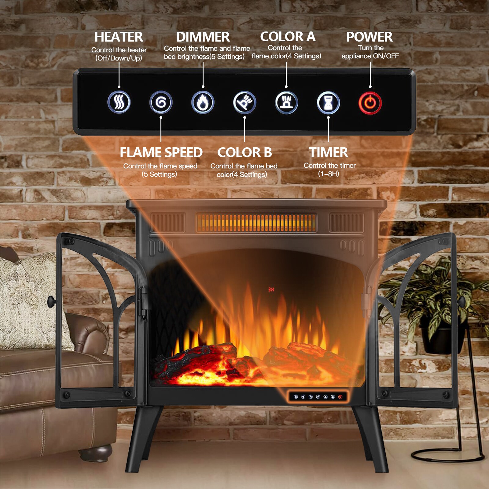 BANSA ROSE LLZJWL41705 Electric-Fireplaces - View #3