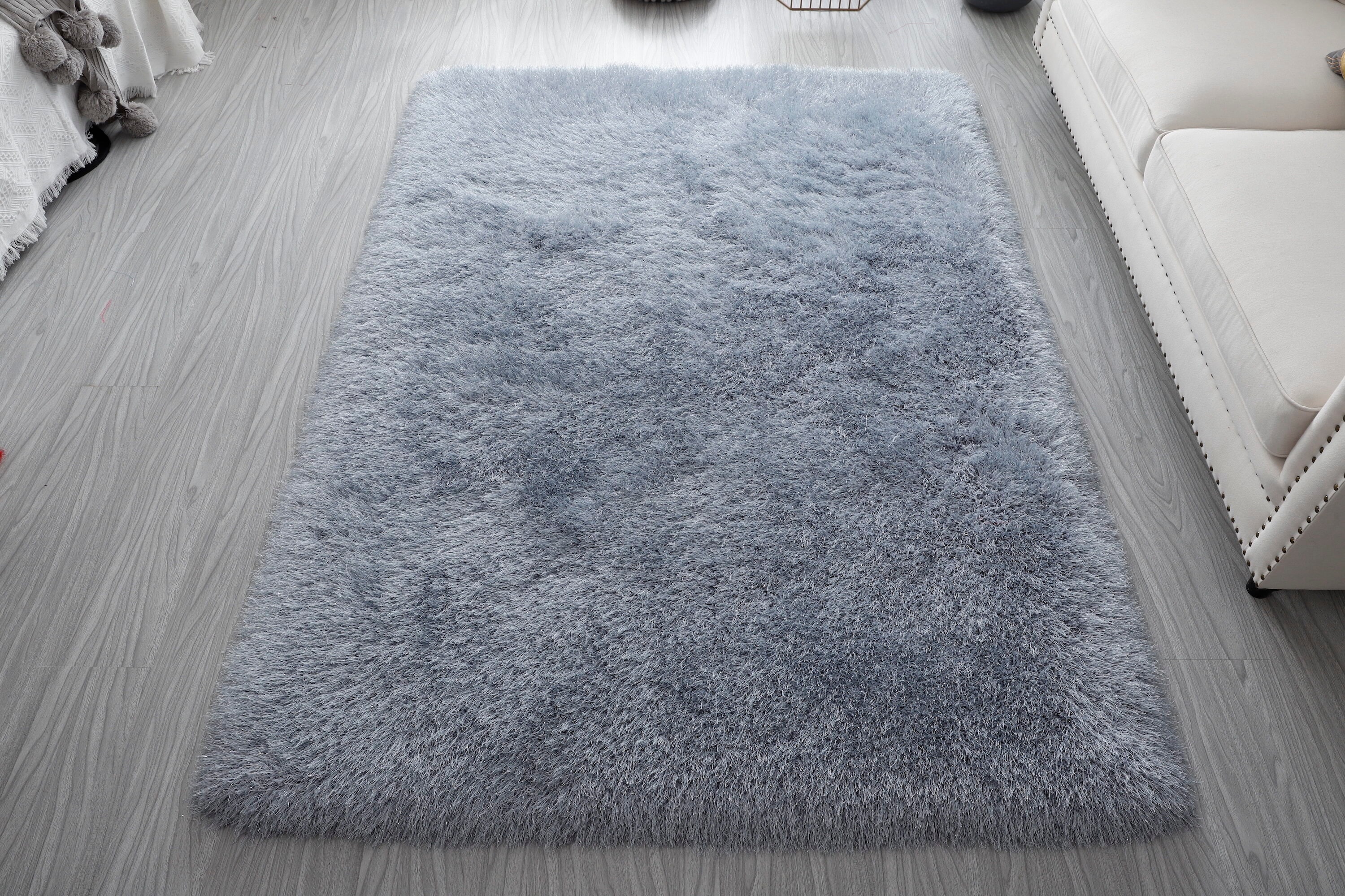 MDA Rugs MH0135 Manhattan 3 x 5 (ft) Polyester Gray Rectangular Indoor Solid Area rug