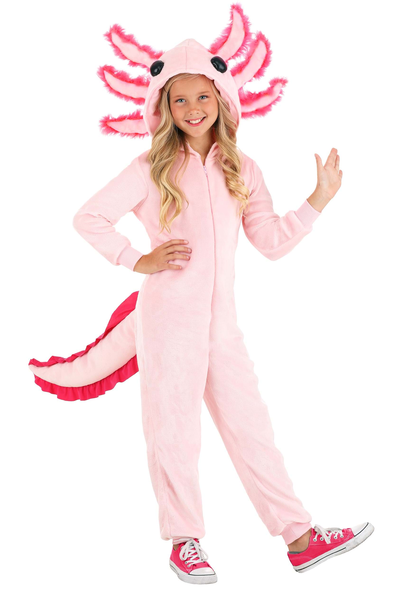 HalloweenCostumes.com FUN4141CH-S FUN Costumes Axolotl Costume Onesie for Kids Sea Creature Costumes Small