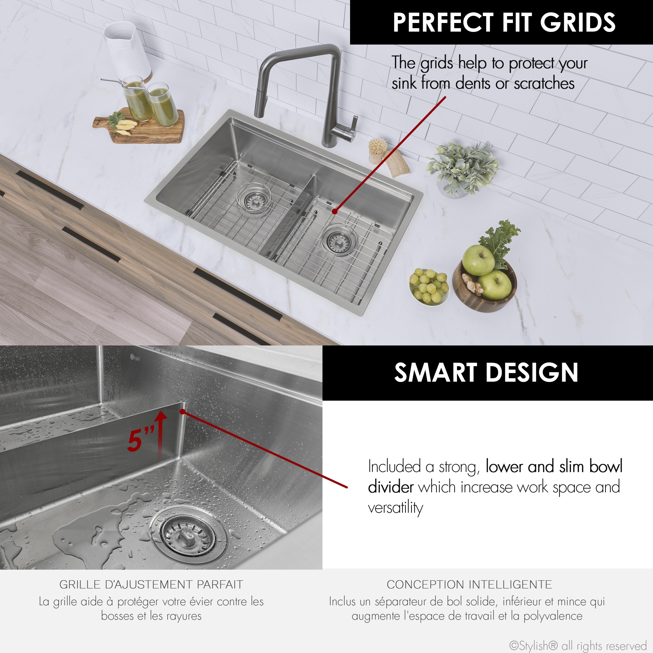 Stylish S-230W Kitchen-Sinks - View #4