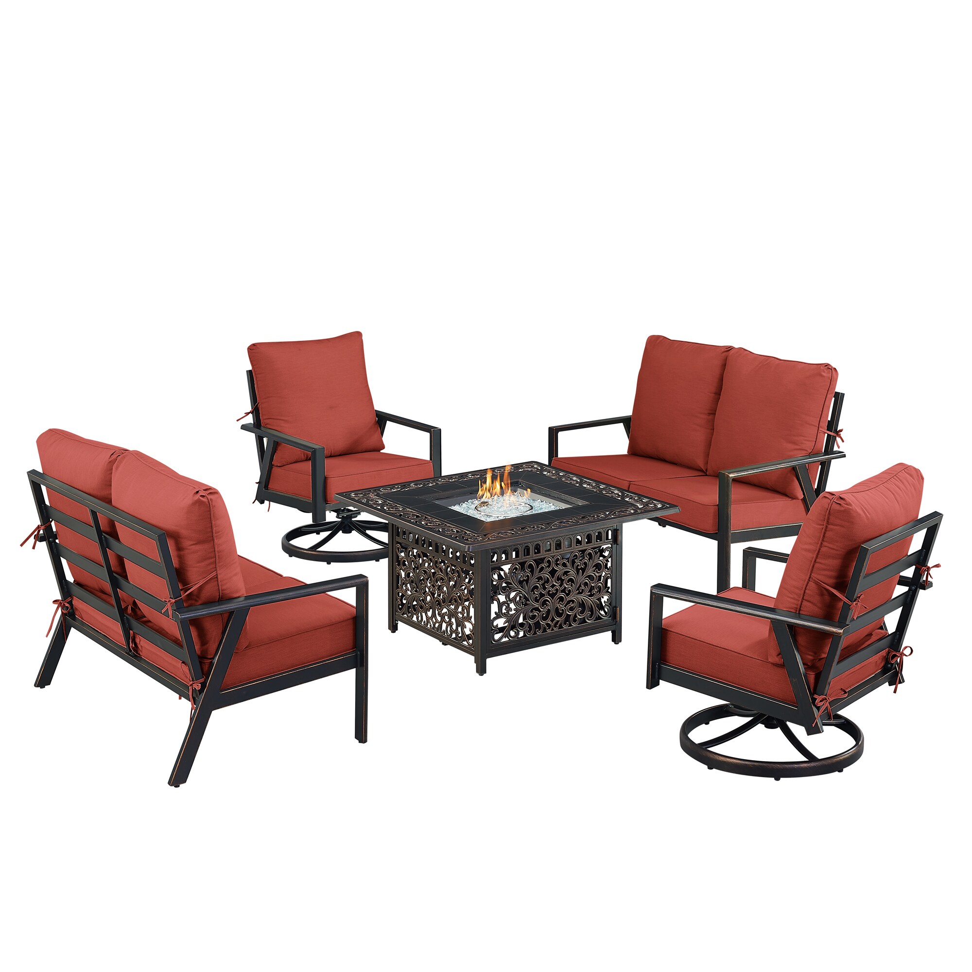 Oakland Living LUX2LS2CHMAYANRDCUA Patio-Conversation-Sets - View #2