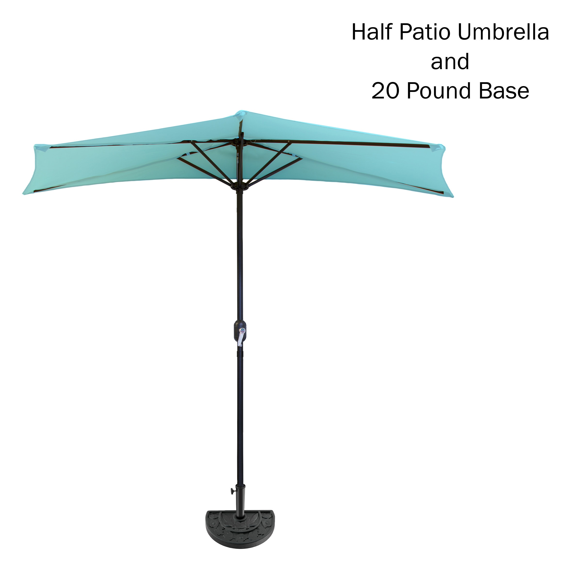 Pure Garden 50-101-B 9 Ft. Outdoor Shade With Easy Crank Table Umbrella Patio Umbrella Blue