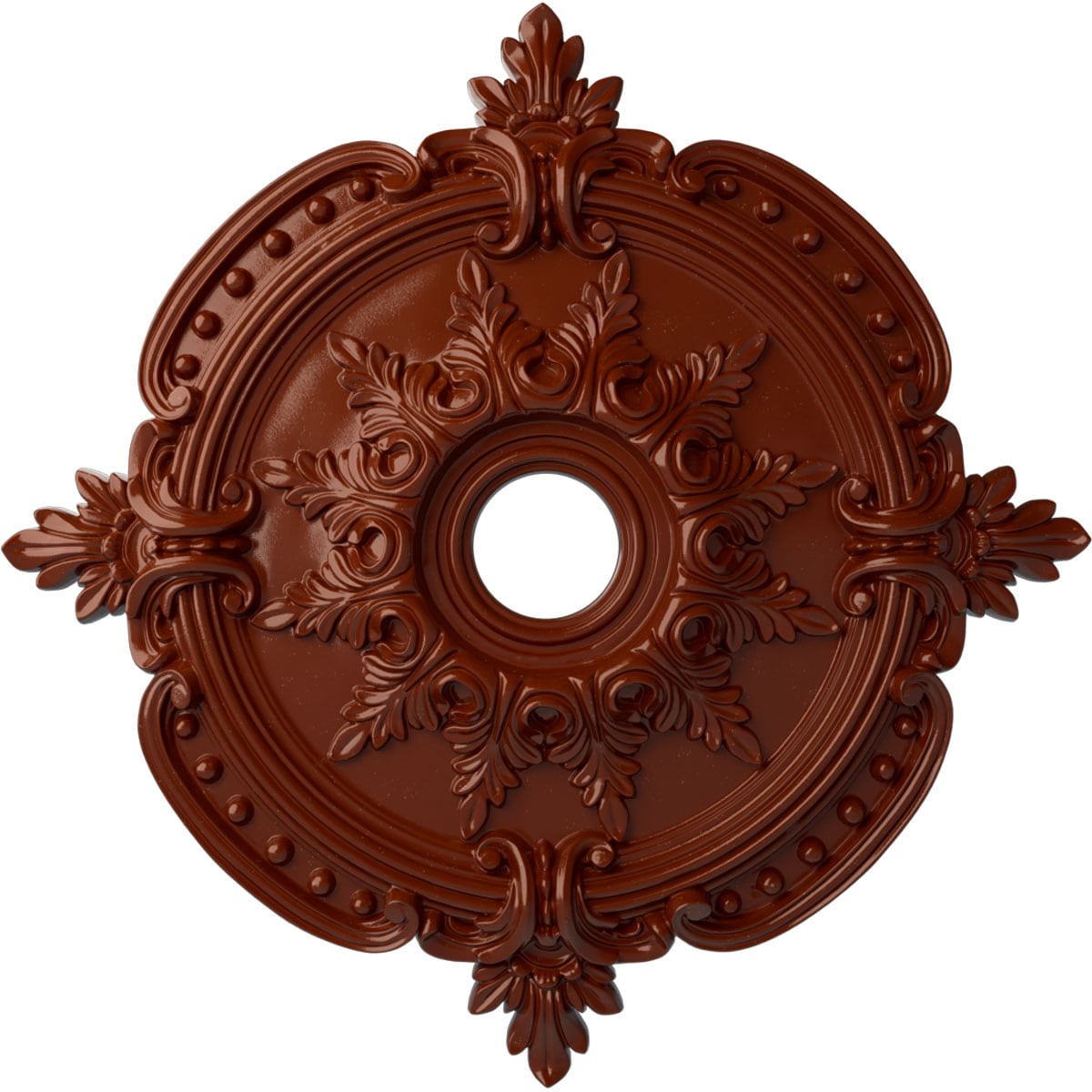 Ekena Millwork CM28BEFIF Benson Classic 28.375-in W x 28.375-in L Painted Firebrick Polyurethane Whole Ceiling Medallion