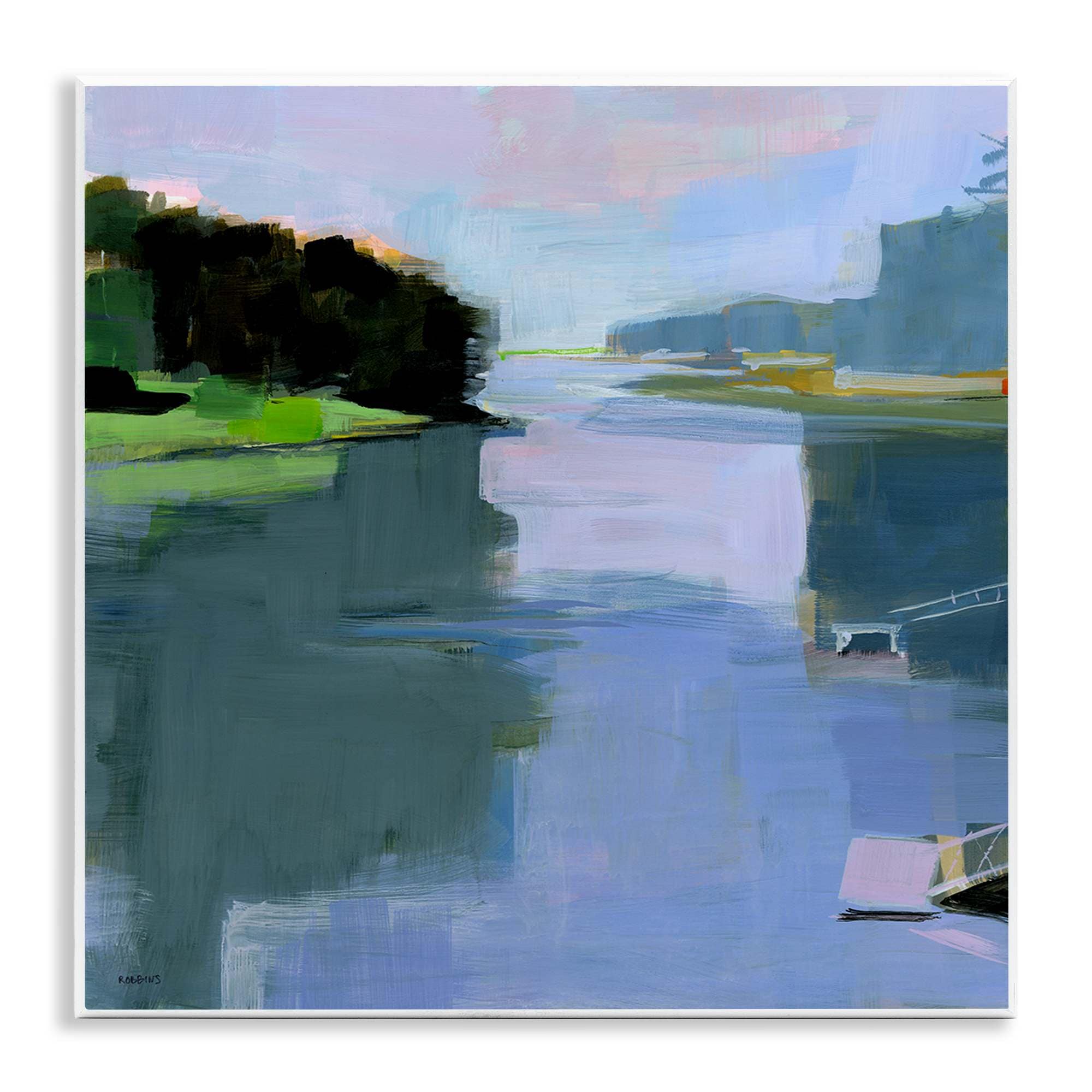 Stupell Industries BS-815-WD-12X12 Water Reflection Abstract Wall Plaque Art By Kathleen Robbins 12 x 12