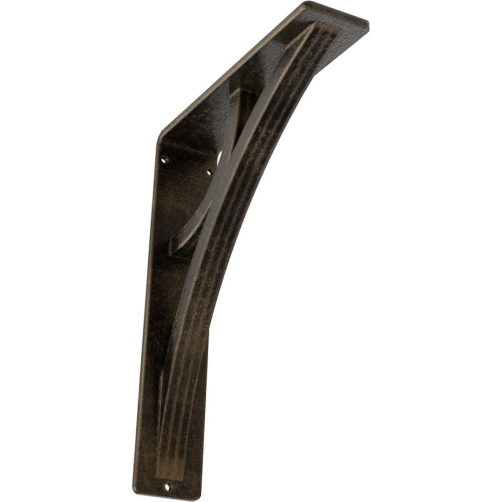 Ekena Millwork BKTM02X07X10TGLAPG Galveston 7.5-in x 2-in x 10-in Antique gold Wrought iron Mounting bracket