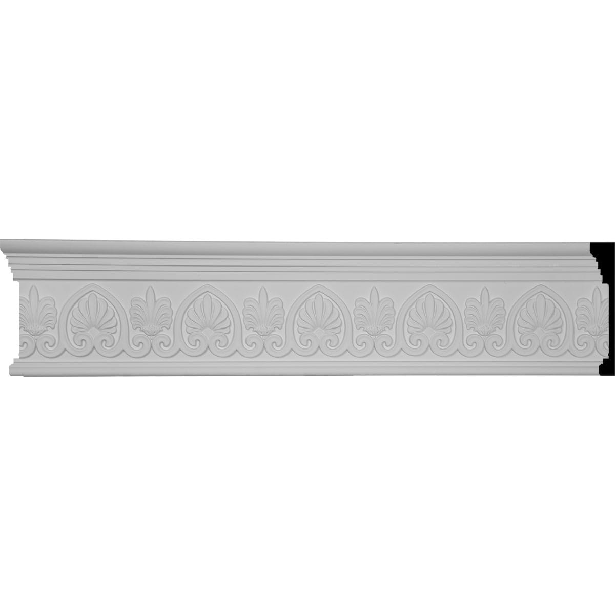 Ekena Millwork MLD07X01EM-CASE-2 Emery Scrolled Palmelle Frieze 1-3/8-in x 7-ft 10-1/2-in Primed Urethane Crown Moulding 2 -Pack