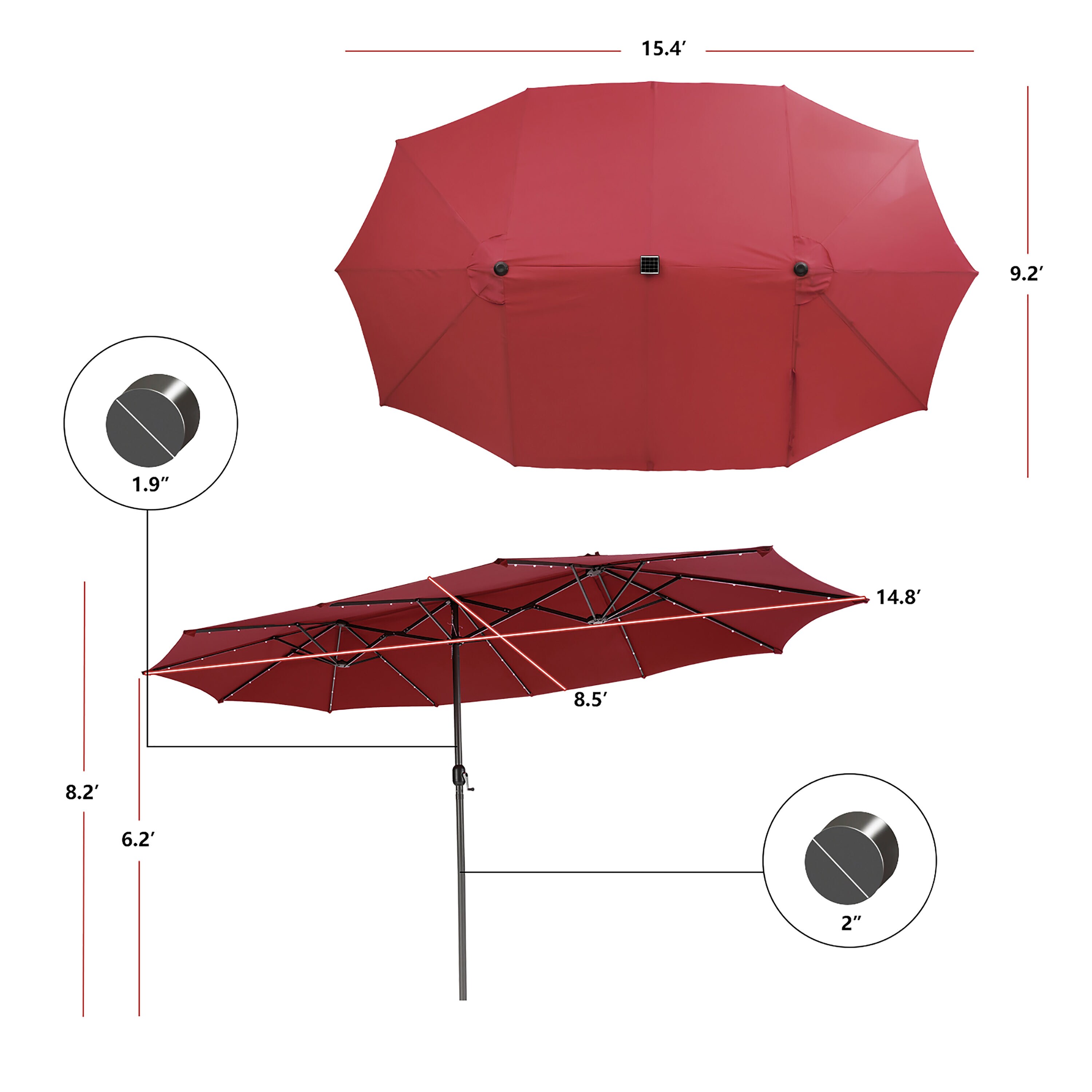 Costway NP10246WN Umbrellas-2 - View #10