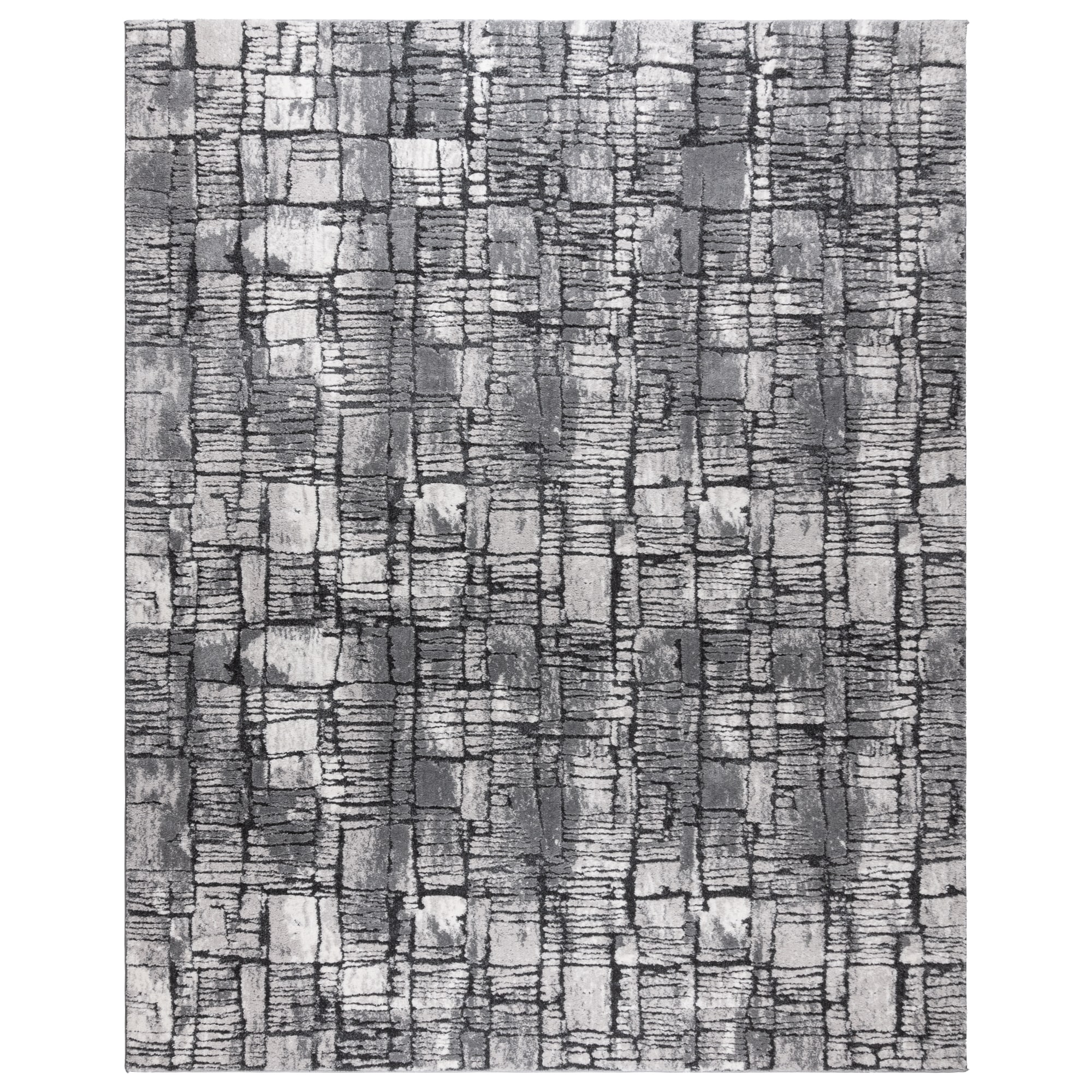 Imani 6' x 9' Black and Gray Abstract Shag Rug